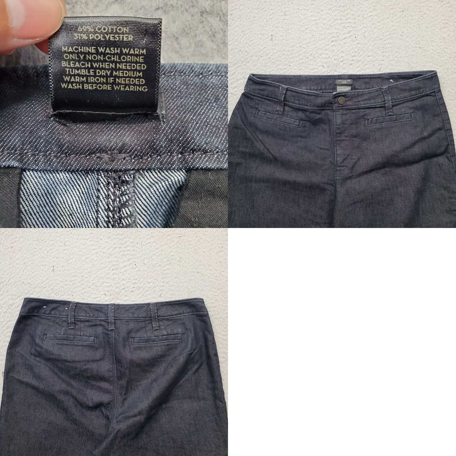 Ann Taylor Ann Taylor Curvy Flare Jeans Womens 10P Navy Denim Dark Wash Jeans Size 32" / US 10 / IT 46 - 8 Thumbnail
