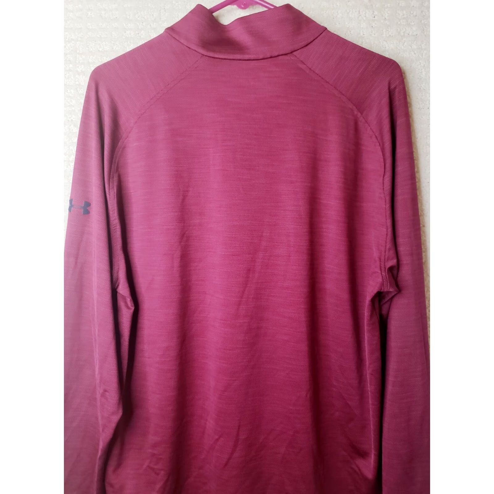 Under Armour Under Armour Shirt Mens Large 1/4 Zip High Neck Running Workout Loose Fit Red Size US L / EU 52-54 / 3 - 7 Thumbnail