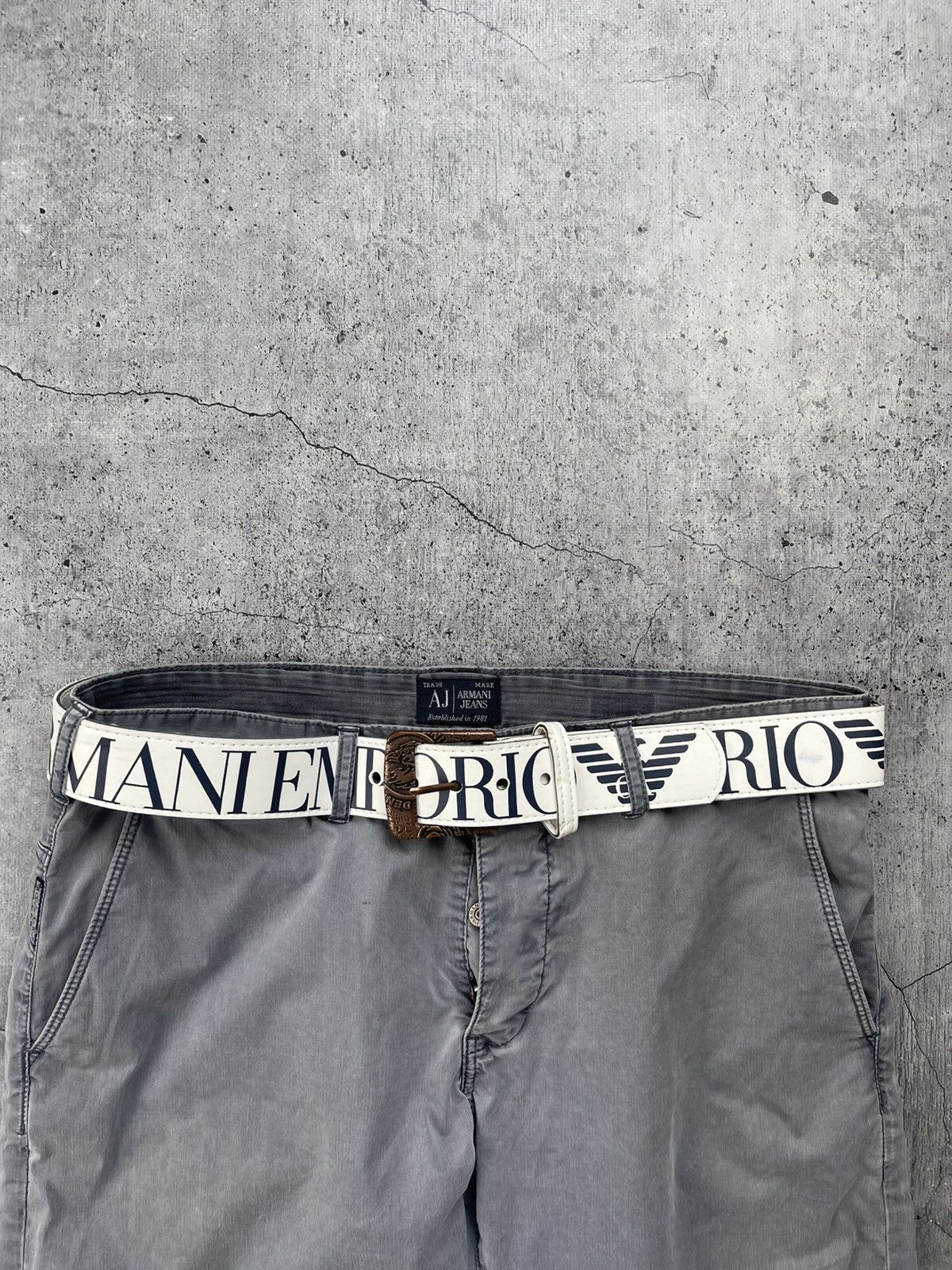 Armani Armani Monogram Vintage Belt Distressed USA STYLE AFFLICTION Size ONE SIZE - 11 Thumbnail