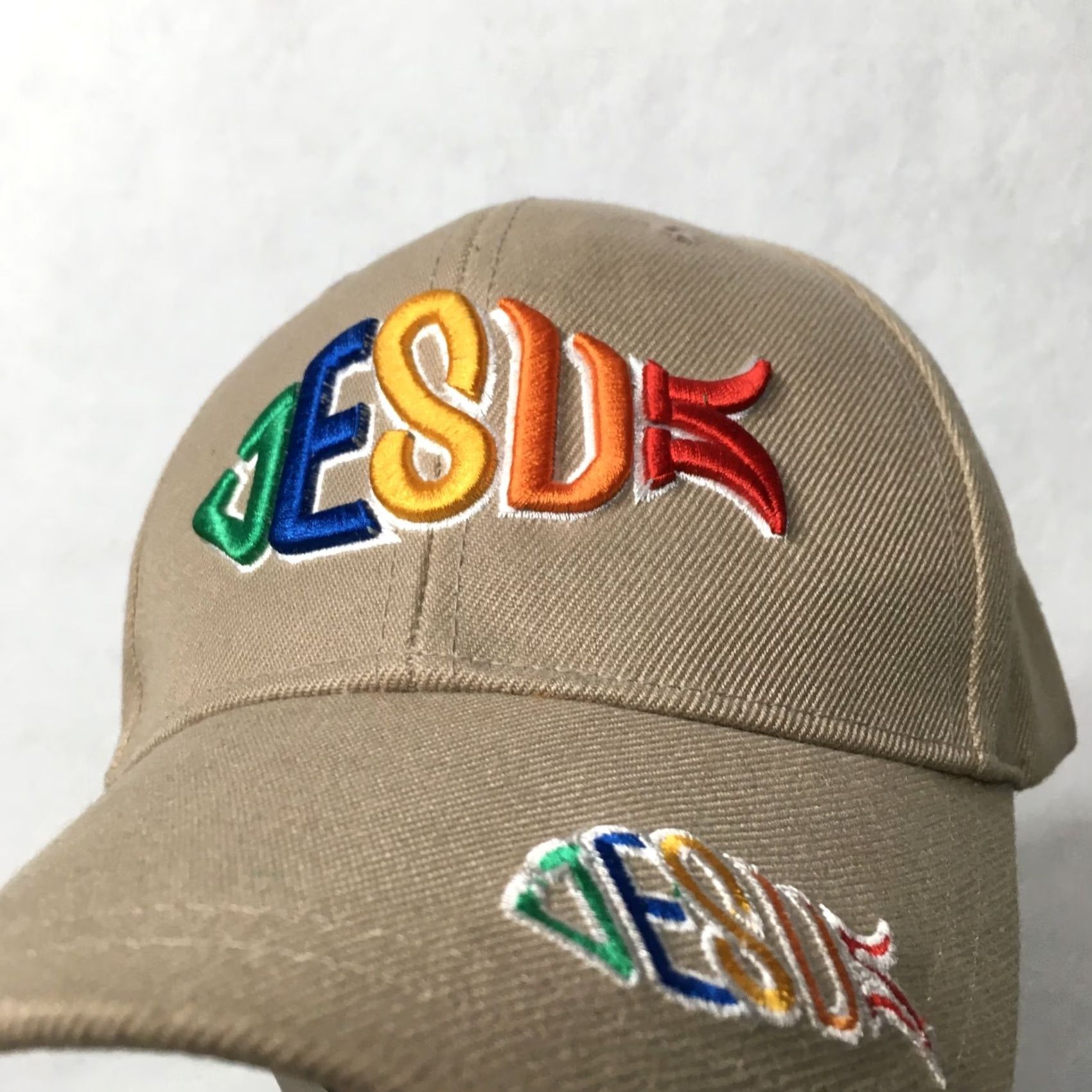 Vintage VINTAGE Nike Shirt Beige Jesus God CHRIST Hat Cap Strapback Blue 80s Police Michigan State Trucker Adjustable Mens One Size Size ONE SIZE - 2 Thumbnail