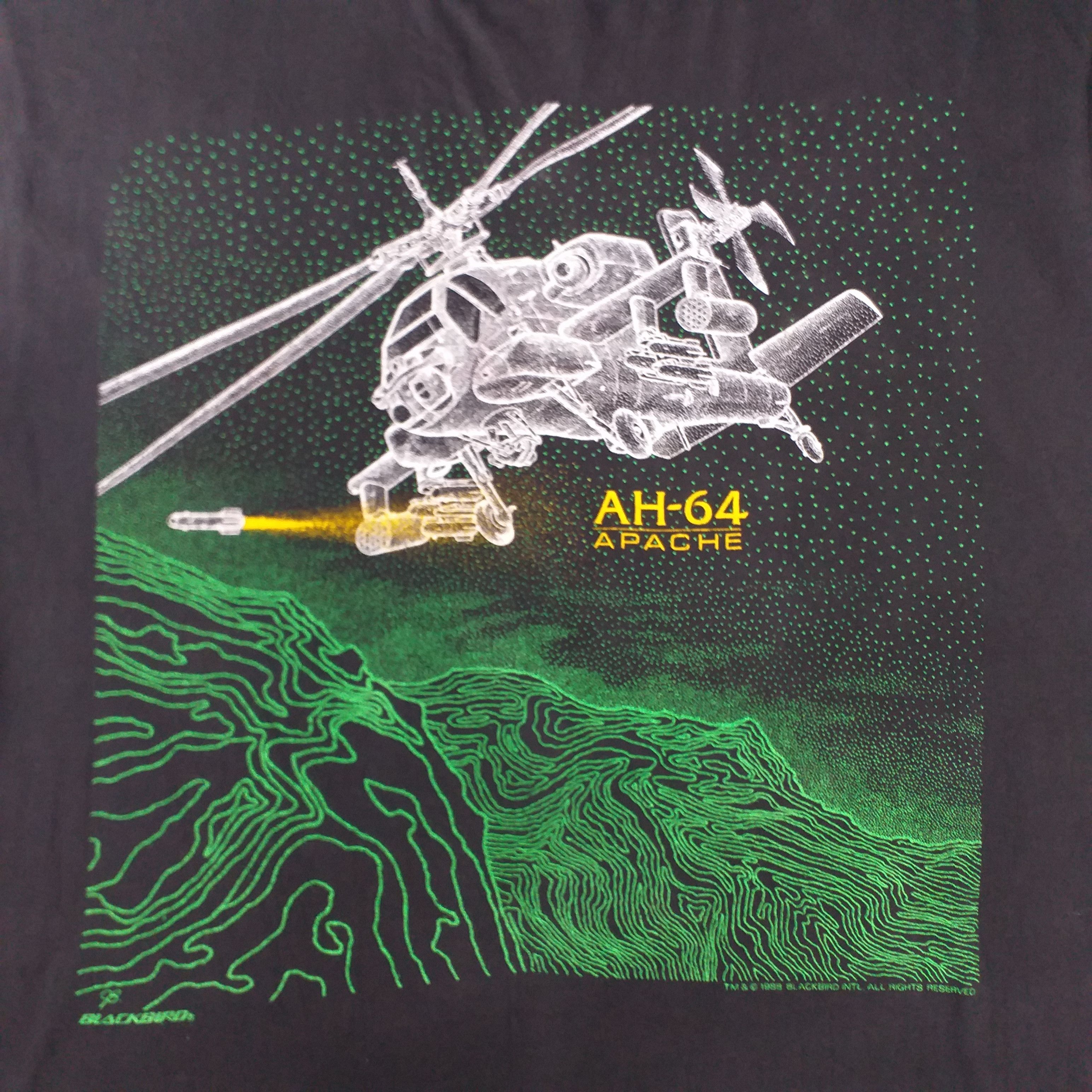 Vintage Vintage AH-64 Apache 1988 XLarge T-shirt -E071 Size US XL / EU 56 / 4 - 5 Thumbnail