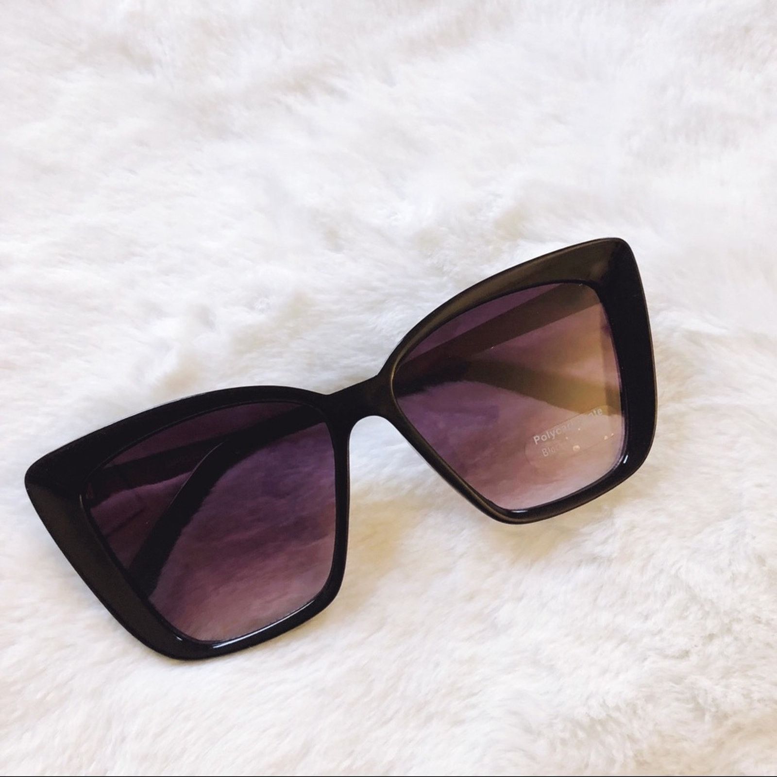 Other Hannah Black Oversized Cat Eye Sunglasses Size ONE SIZE - 5 Thumbnail