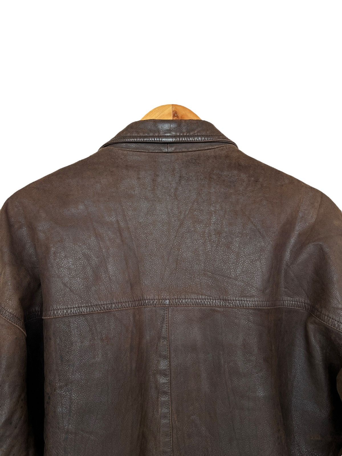 Vintage Vintage 70s Brown Long Leather Coat Jacket Size US L / EU 52-54 / 3 - 5 Thumbnail