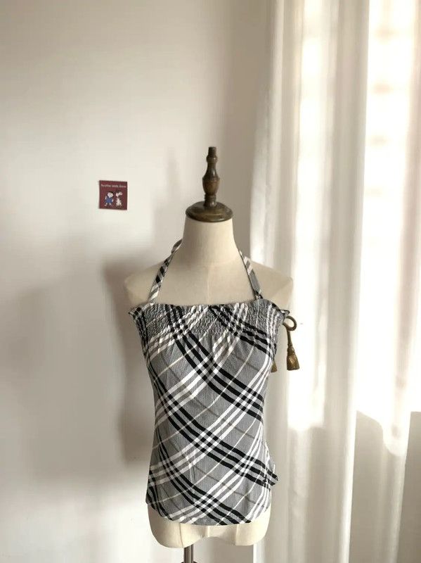 Burberry Burberry Women’s White Cotton Plaid T-shirt Size M / US 6-8 / IT 42-44 - 1 Thumbnail