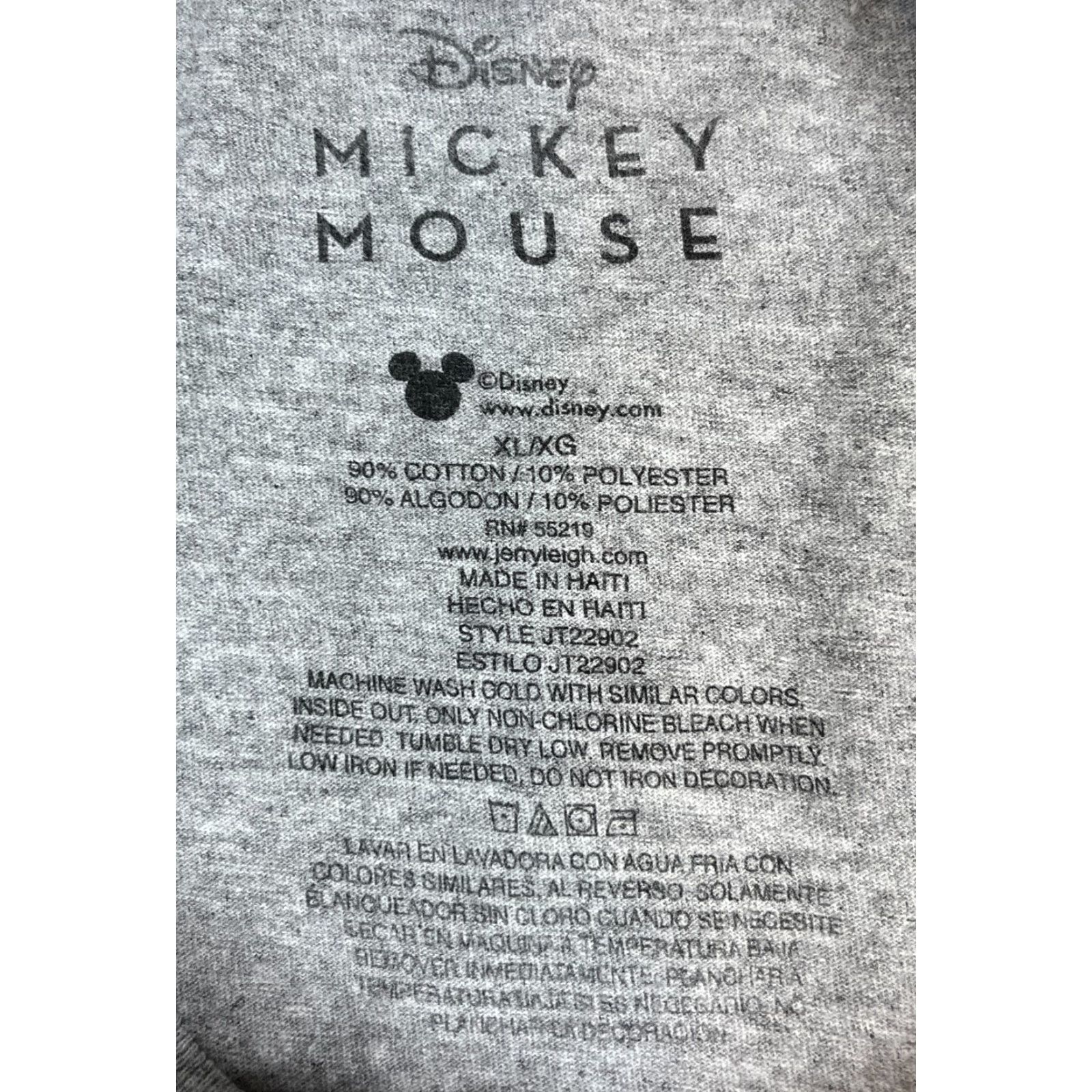 Disney Disney Mickey Mouse Graphic T-Shirt Mens XL Crew Neck Gray Cotton Polyester Blend Short Sleeve Shirt Size US XL / EU 56 / 4 - 4 Thumbnail