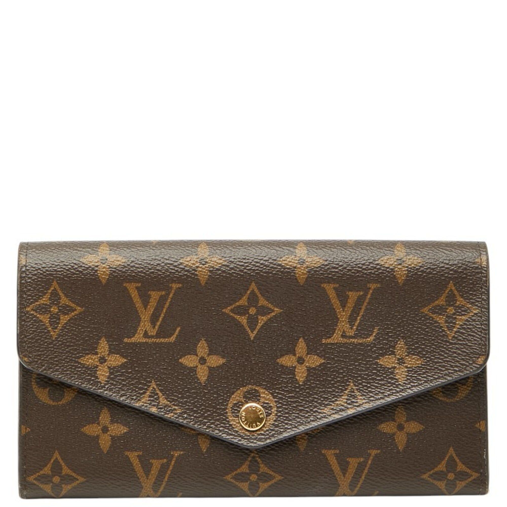Louis Vuitton Louis Vuitton Monogram Portefeuille Sarah Long Wallet M62234 Brown Fuchsia Leather Women's LOUIS VUITTON Size ONE SIZE - 1 Thumbnail