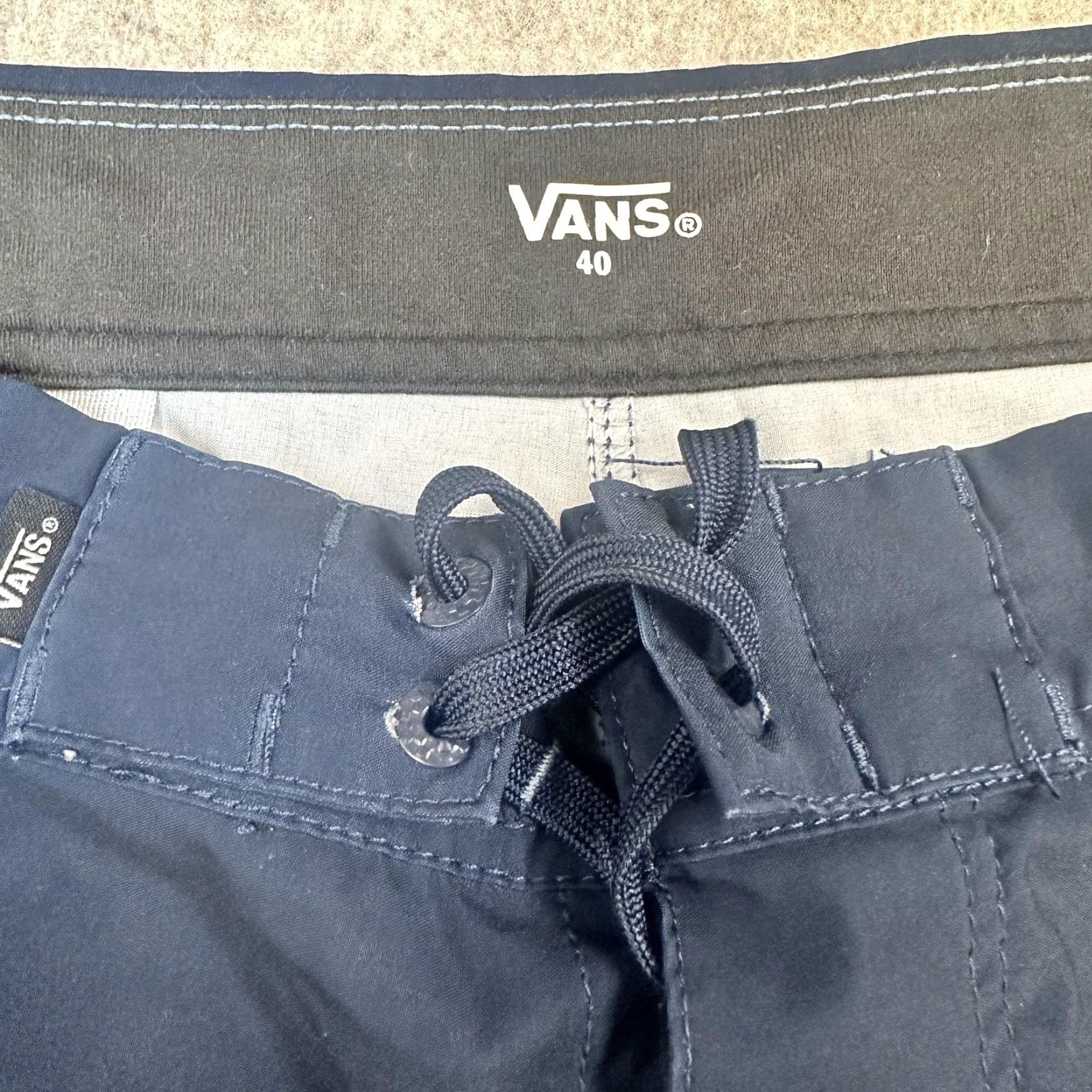 Vans Vans Board Shorts Mens 40 Blue Striped Swim Trunks Surf Beach Drawstring Back Pocket Quick Dry Lightweight Size US 40 / EU 56 - 4 Thumbnail
