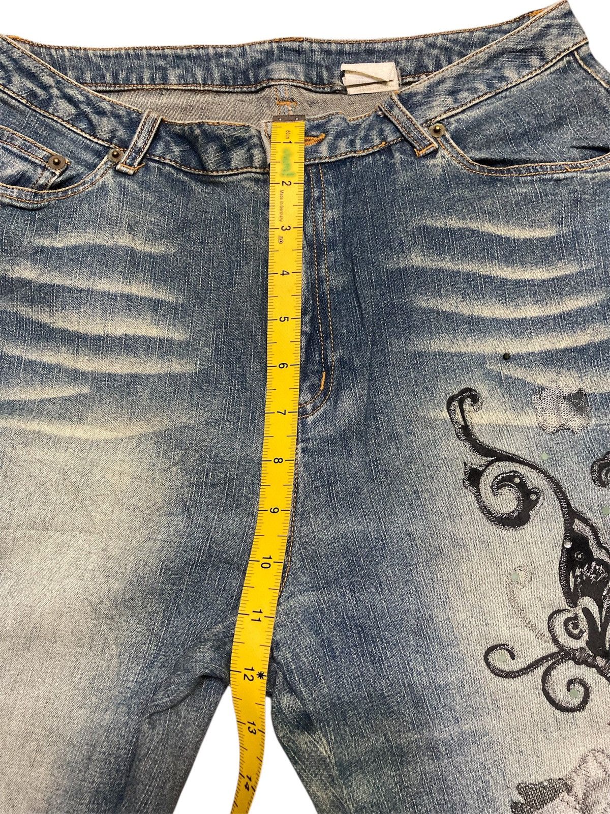 Japanese Brand Butterfly Embroidered Flare Jeans Size 30" / US 8 / IT 44 - 10 Thumbnail