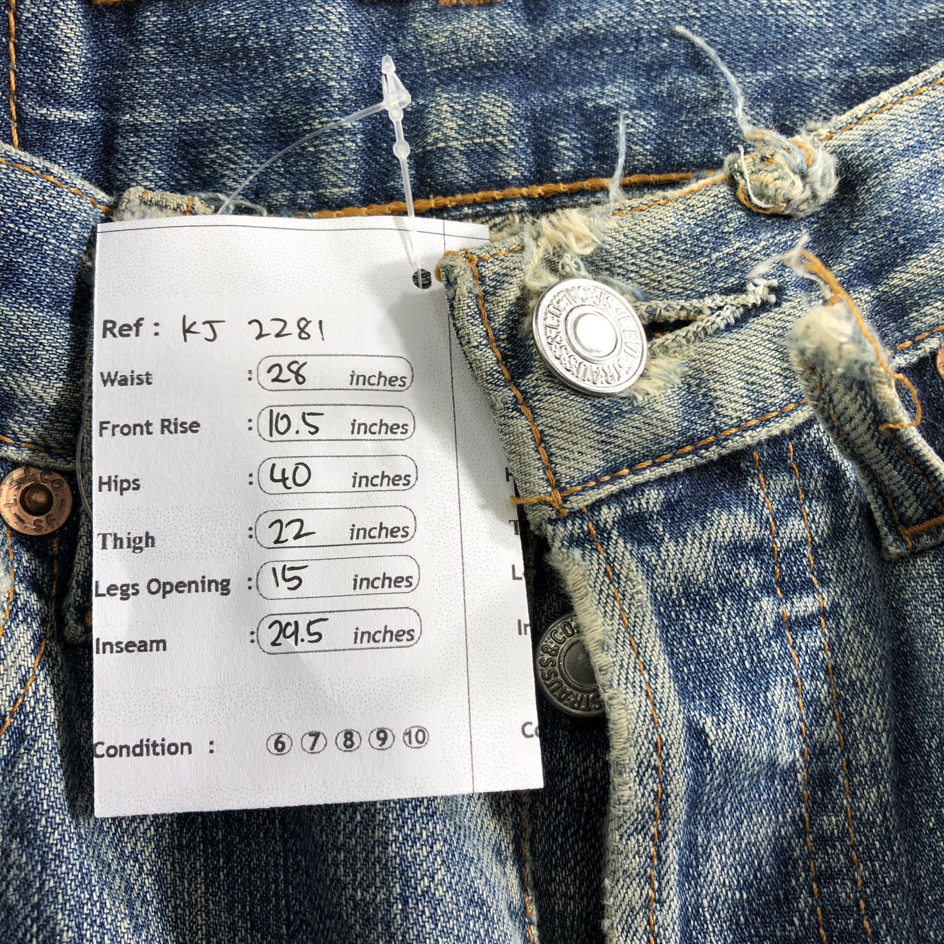 Levi's 90s Vintage Levis 501 Jeans Distressed Denim KJ2281 Size US 28 / EU 44 - 12 Thumbnail