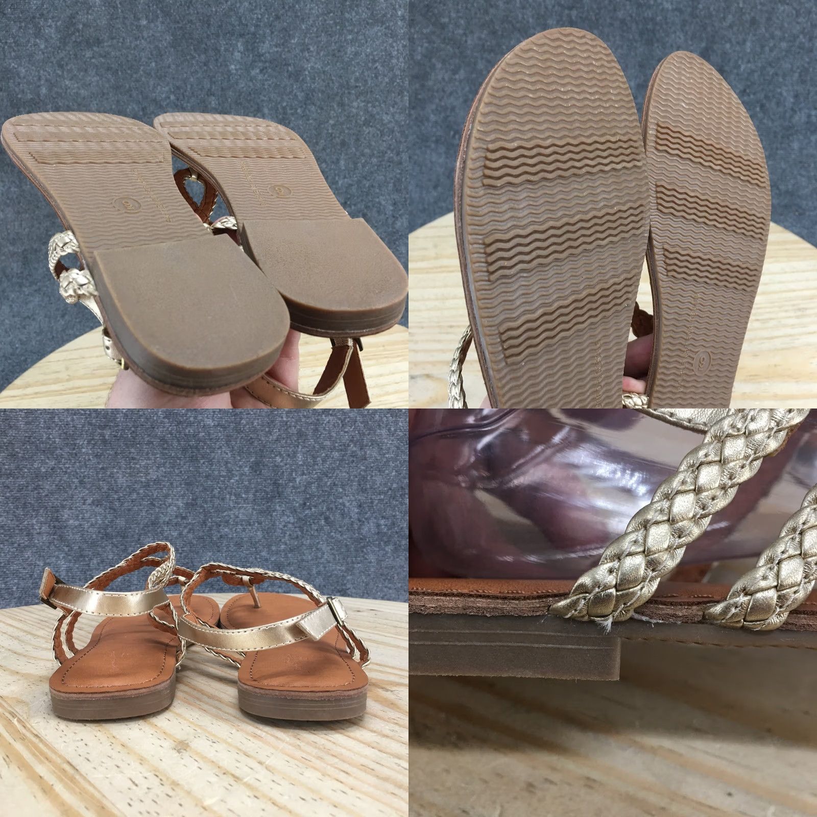 Vintage Universal Thread Sandals Women 9 Gold Slingback Buckle Casual Shoes Size US 9 / IT 39 - 8 Thumbnail