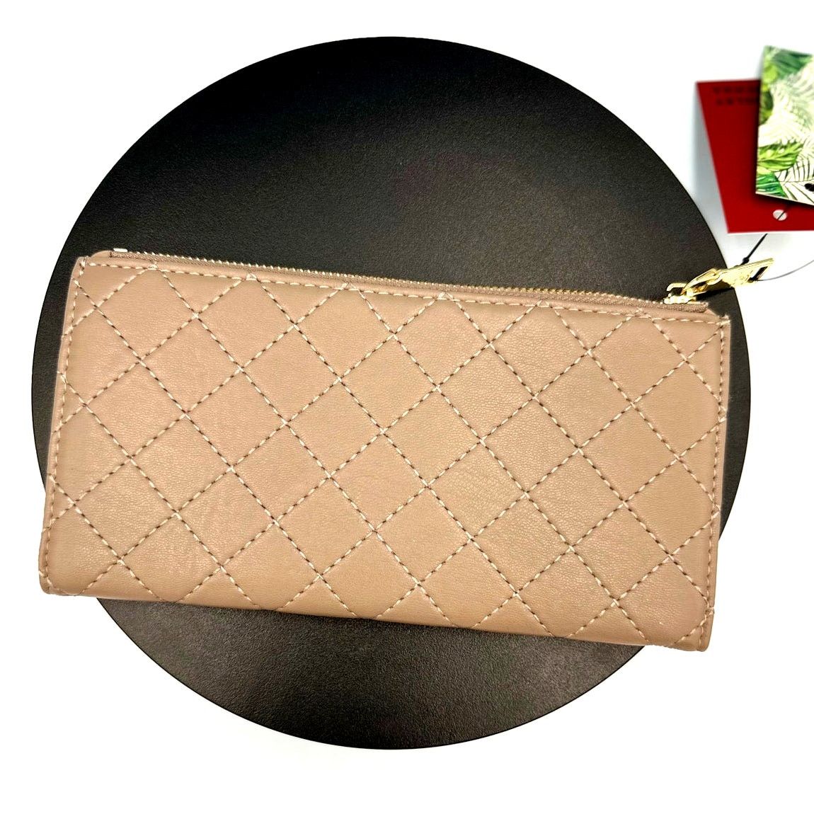 Badgley Mischka Badgley Mischka Quilted Long Wallet - Taupe Size ONE SIZE - 5 Thumbnail