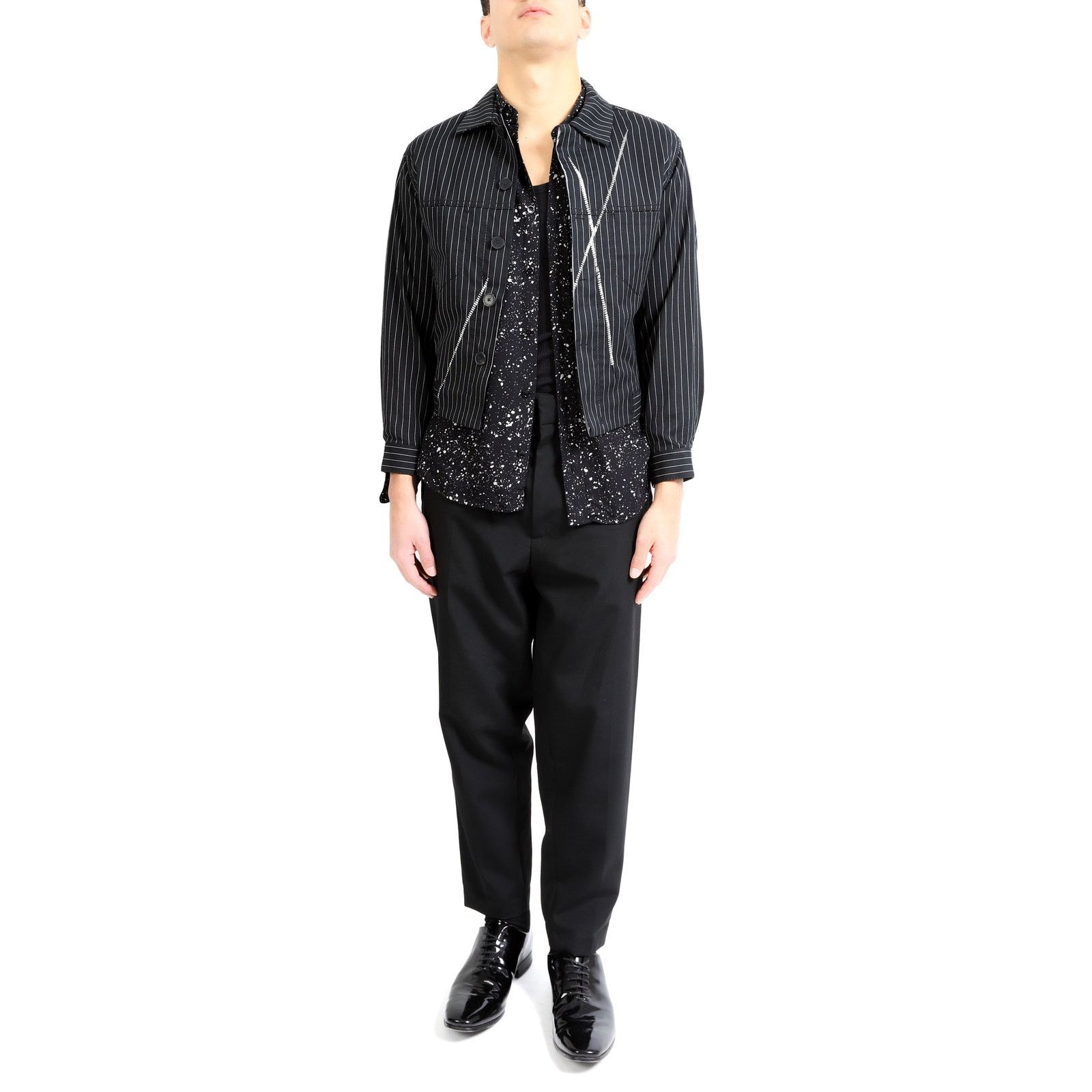 Haider Ackermann SS16 Embroidered Trucker Jacket in Pinstriped Cotton Size US XS / EU 42 / 0 - 3 Thumbnail