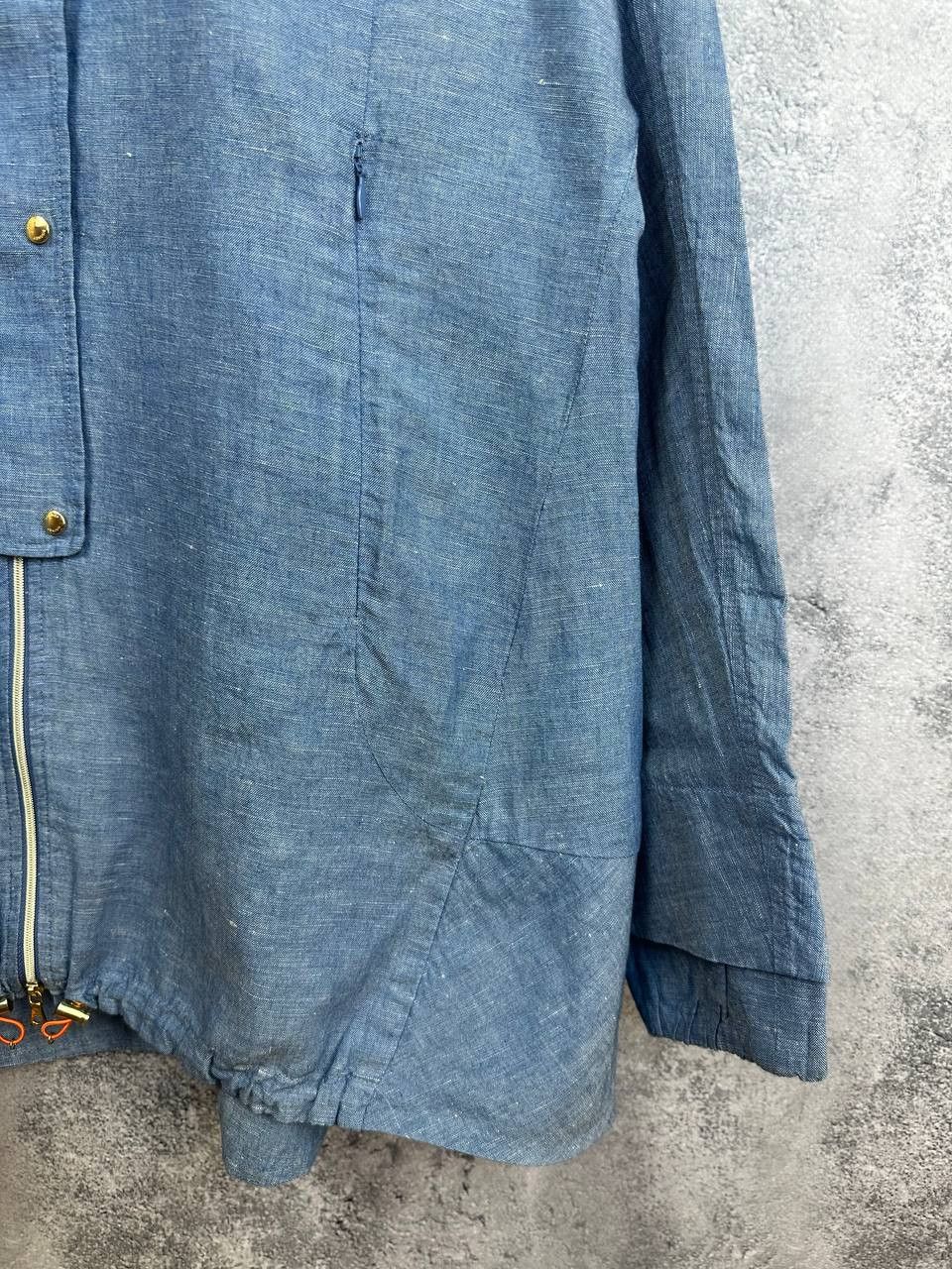 Bogner Bogner Linen Blend Lightweight Jacket Blue High Neck Zip Up Size S / US 4 / IT 40 - 8 Thumbnail