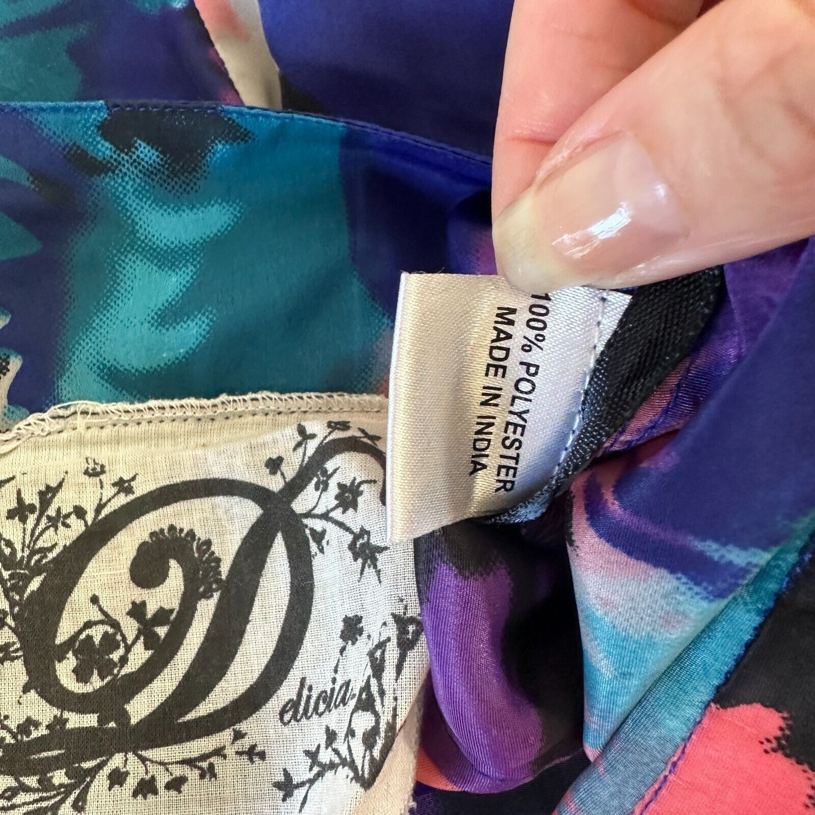 Other Delicia Satin Purple Pink Blue Geometric Tulip Zip Skirt S Size 27" / US 4 / IT 40 - 9 Thumbnail