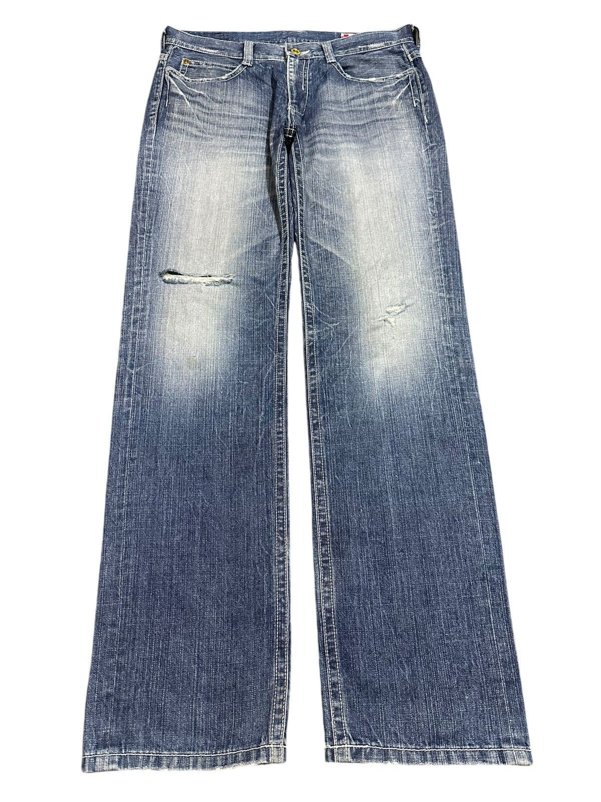 Japanese Brand Vintage Japanese Genoese Embroidered Cross Style Jeans Size US 34 / EU 50 - 2 Thumbnail