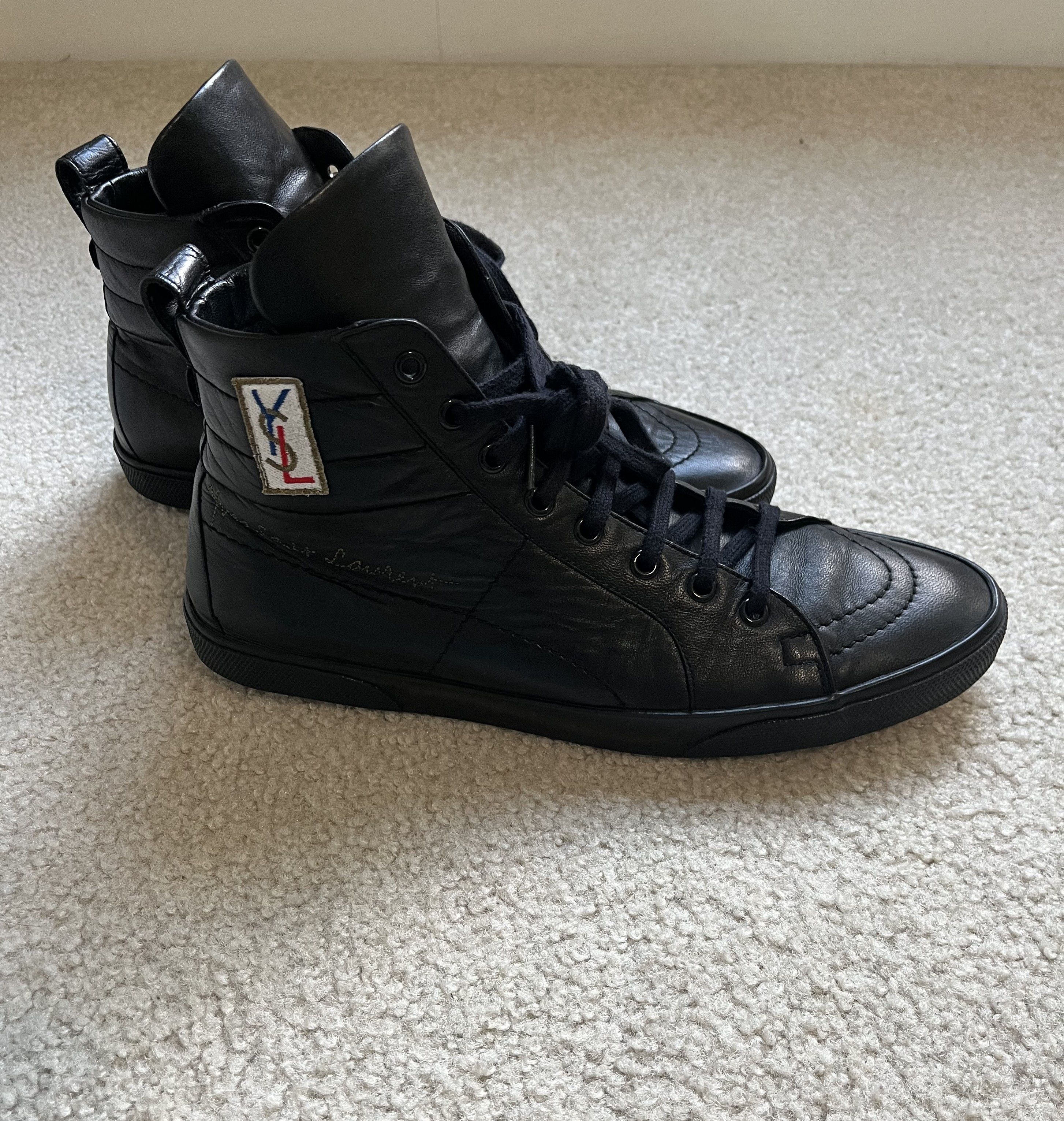 Yves Saint Laurent YSL Rive Gauche Rolling Sneaker Black Nappa Never Worn Size US 8.5 / EU 41-42 - 2 Thumbnail