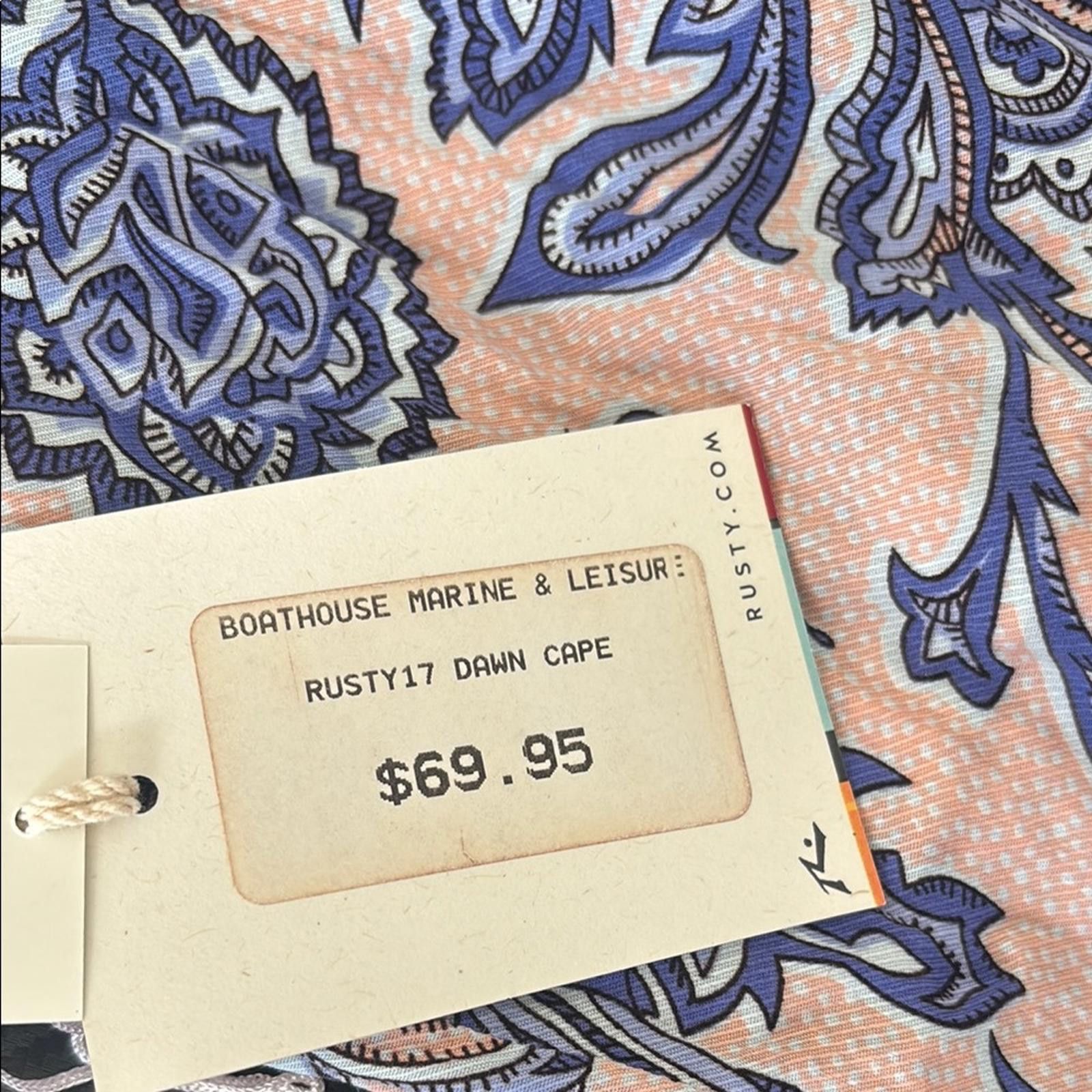 Rusty Pink and Blue Paisley Kimono with Fringe Size L / US 10 / IT 46 - 4 Thumbnail