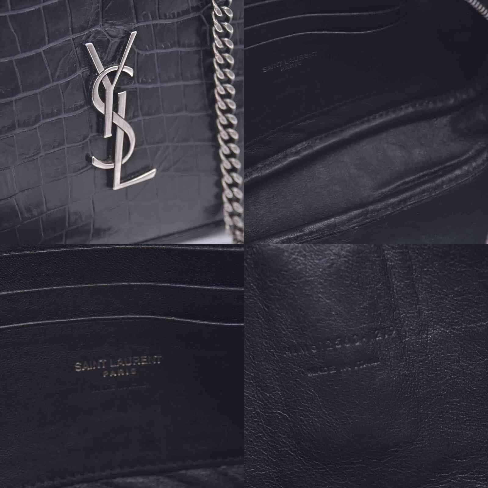 Saint Laurent Paris 2019 Saint Laurent Calfskin Crocodile Embossed Monogram Mini Size ONE SIZE - 4 Thumbnail
