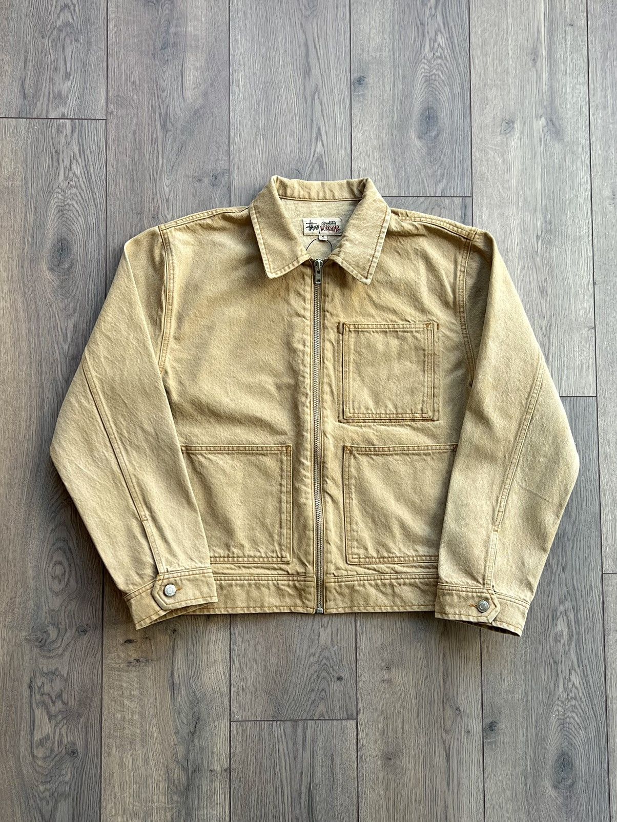 Stussy Stussy Denim Zip Up Work Jacket “Sand” Medium Size US M / EU 48-50 / 2 - 3 Thumbnail