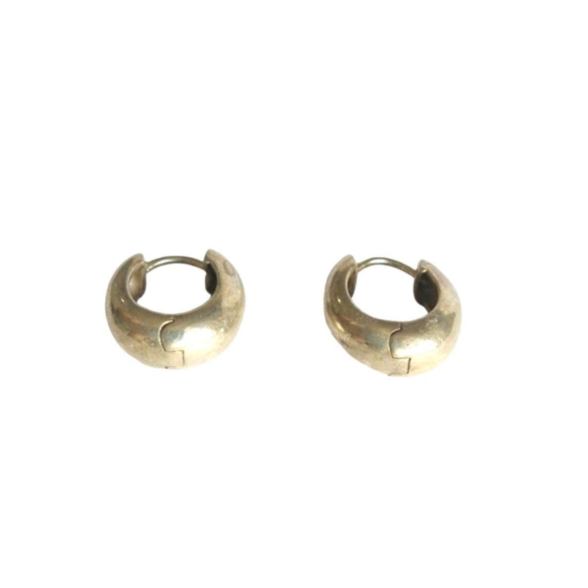 The Unbranded Brand Round Classic Folding Hoop Earrings Sterling Silver 925 Size ONE SIZE - 3 Thumbnail