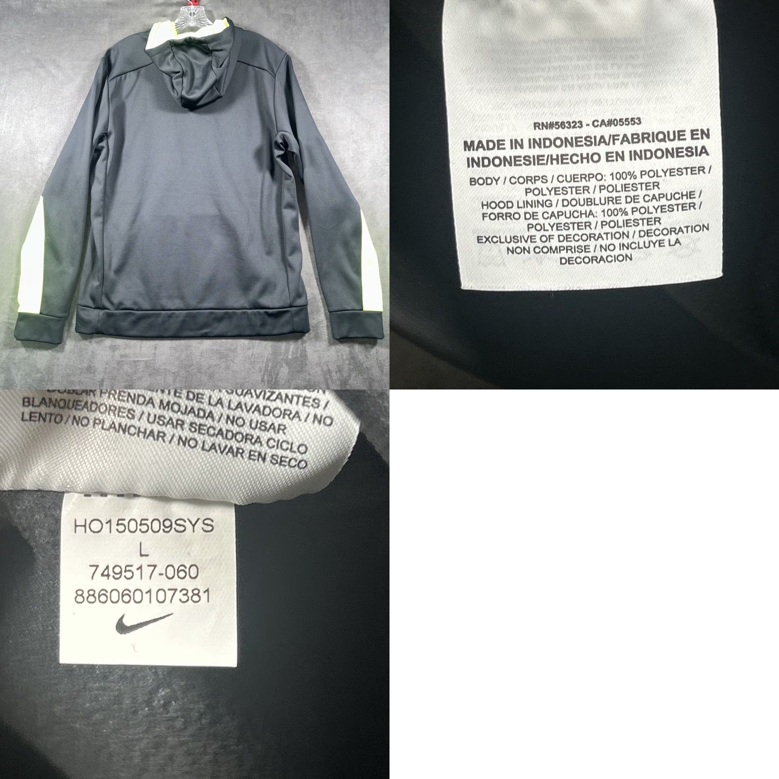 Nike Nike Hoodie Men L Dark Gray Pockets Therma-Fit Sweatshirt Center Swoosh Shirt Size US L / EU 52-54 / 3 - 8 Thumbnail