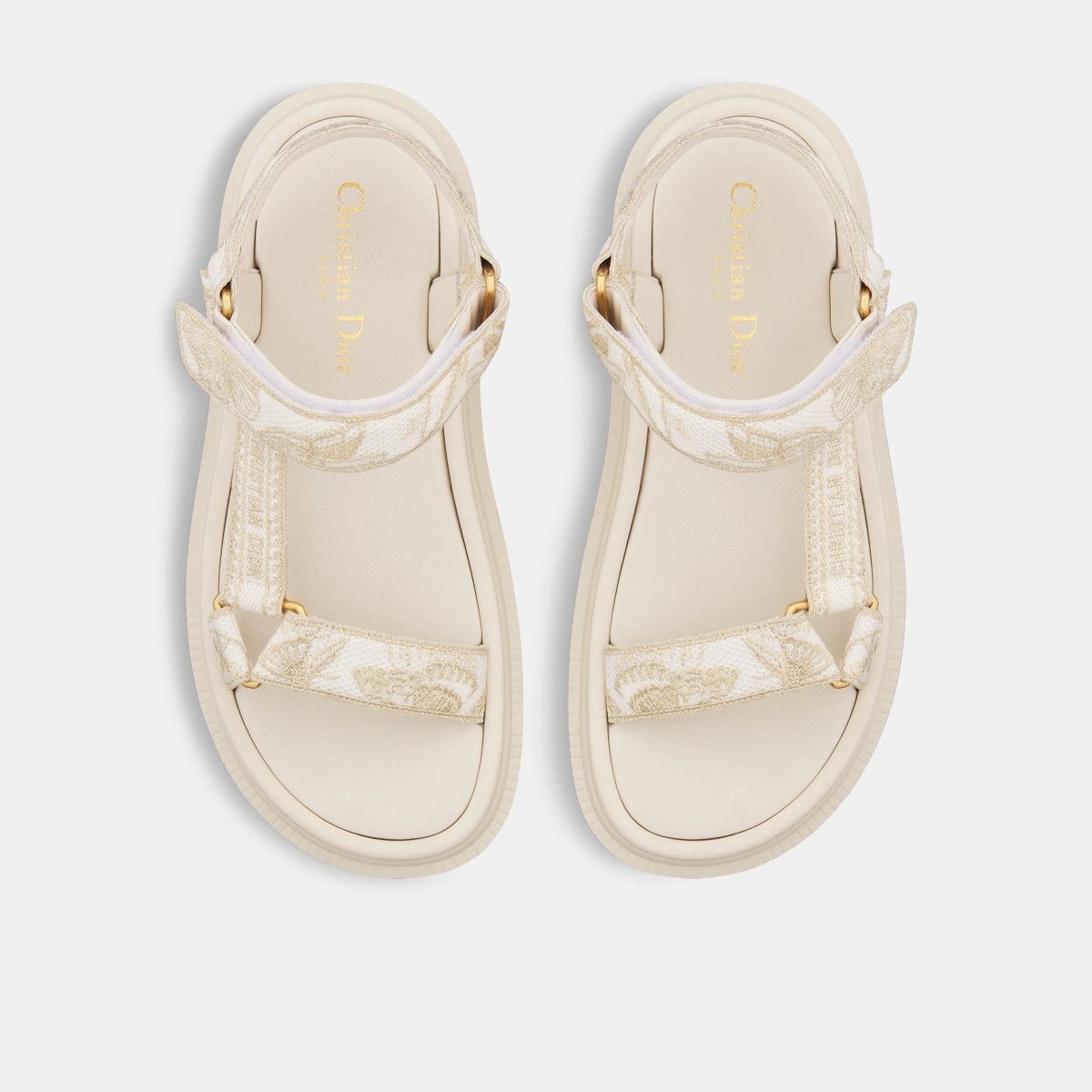 Dior o1bcso1str0225 D-Wave Sandal in White/Golden Size US 7 / IT 37 - 3 Thumbnail