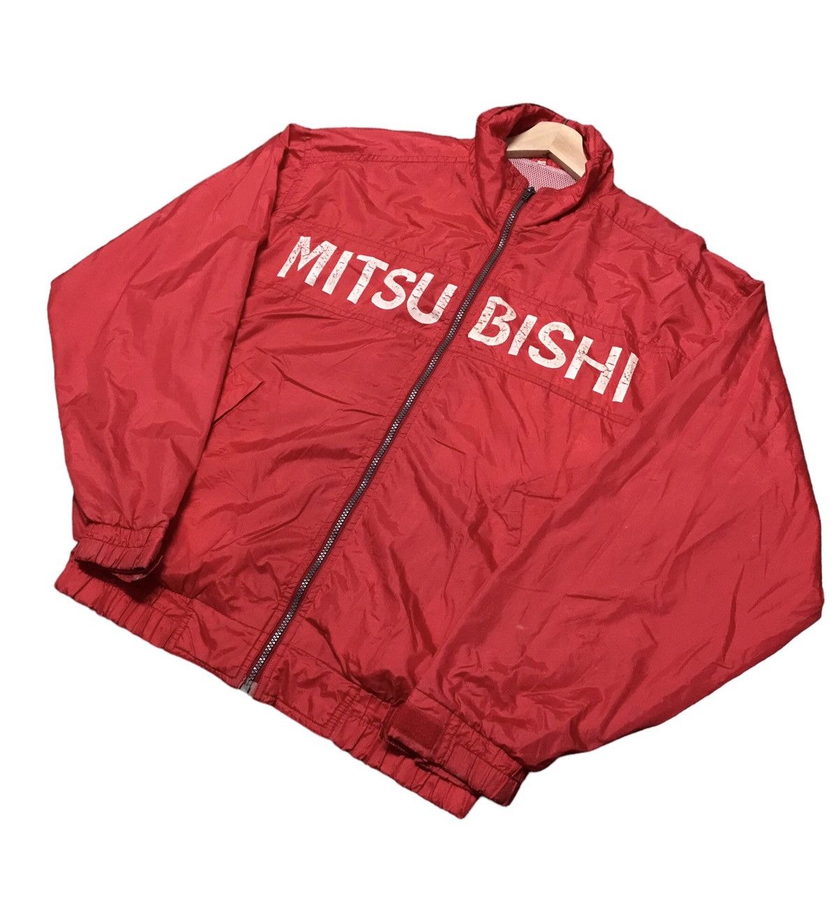 Japanese Brand Vintage Mitsubishi Sports Racing Men's Zip Up Jacket Size US XL / EU 56 / 4 - 2 Thumbnail