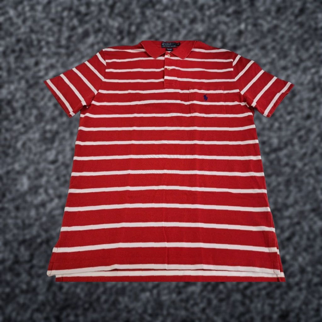Ralph Lauren Ralph Lauren Polo Shirt Men's Short Sleeve Red/White Striped Polo M Size US M / EU 48-50 / 2 - 1 Thumbnail