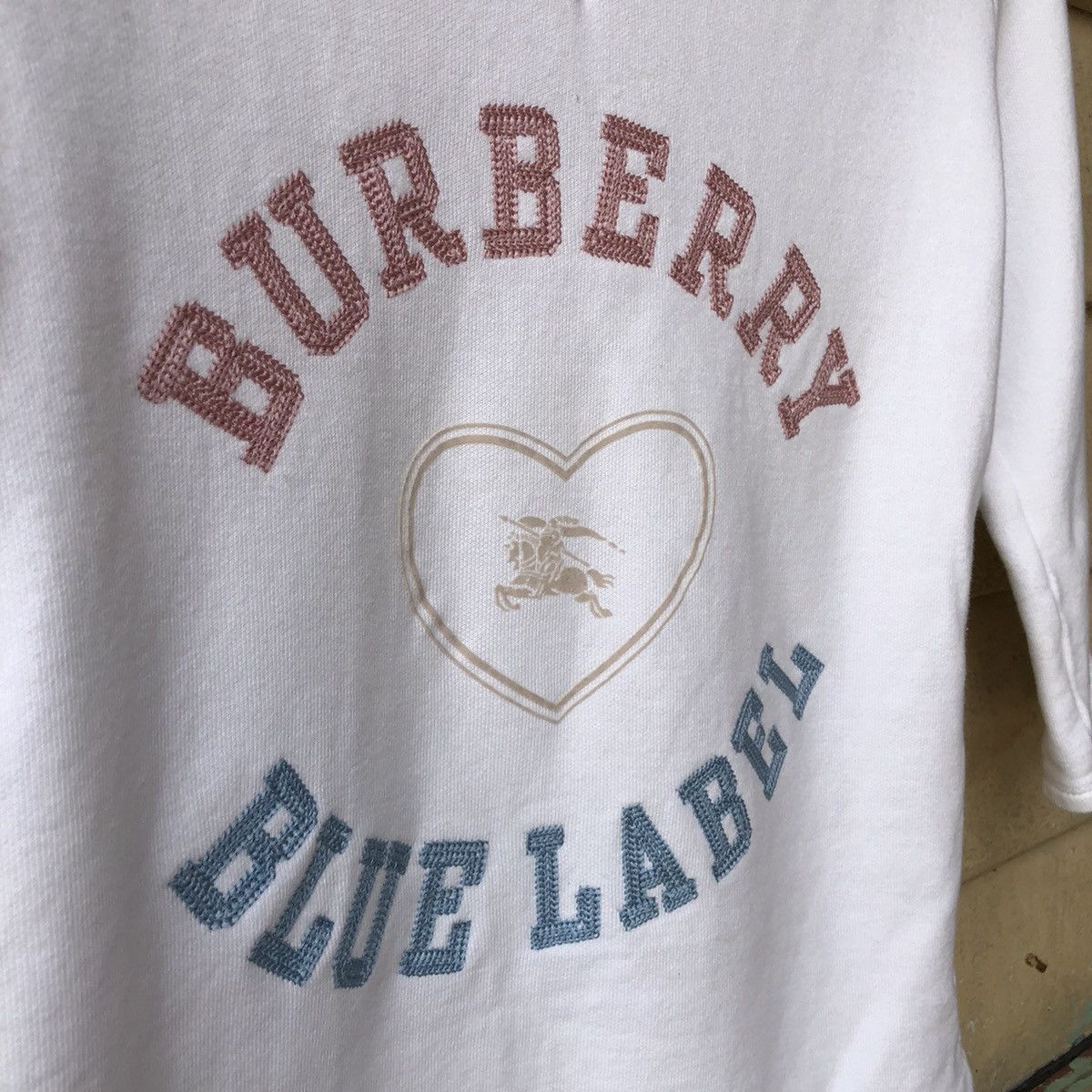 Burberry Burberry Blue Laber Embroided Long Sleeve Tshirt Size S / US 4 / IT 40 - 3 Thumbnail