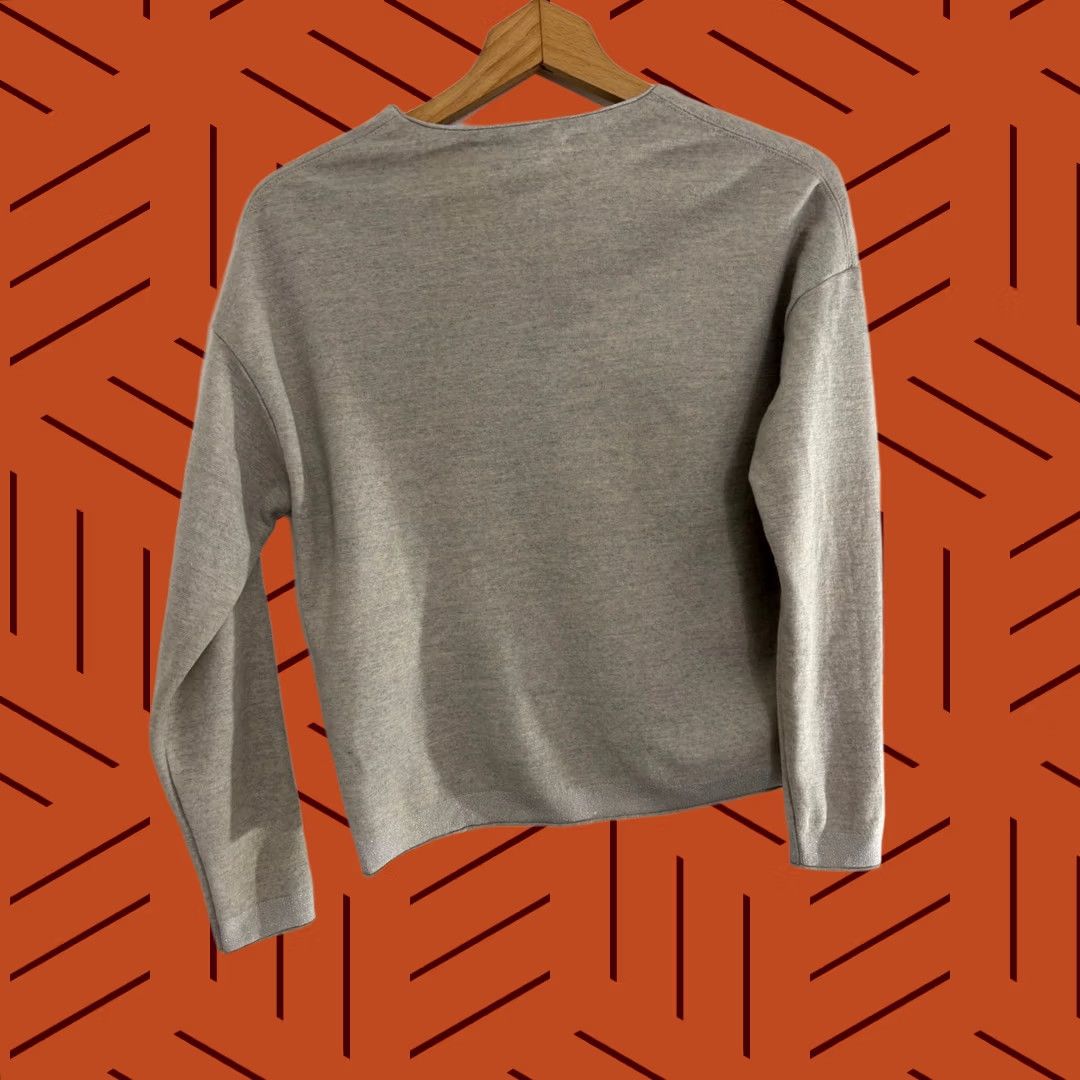 Vintage Marc Cain Sweater Wool Blend V-Neck Knit Beige Women XS Regular Fall Winter Pullover Solid Dry Clean Only Size XS / US 0-2 / IT 36-38 - 1 Thumbnail