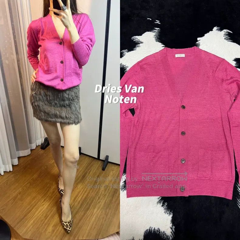 Dries Van Noten Dries Van Noten Pink Silk Cardigan Size M / US 6-8 / IT 42-44 - 1 Thumbnail