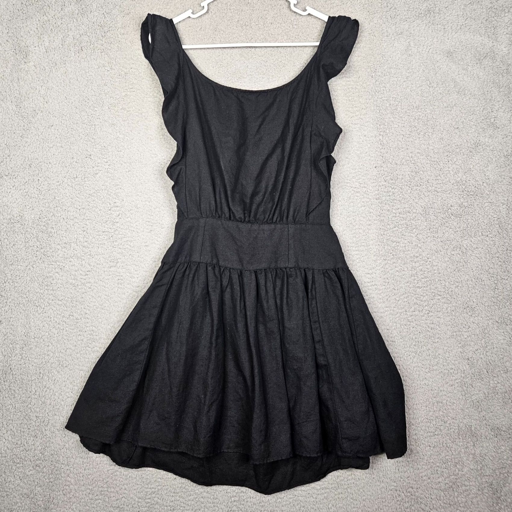 Free People Free People Erin Ruffle Mini Tie Back Cotton Linen Blend Dress Size XS Size XS / US 0-2 / IT 36-38 - 4 Thumbnail