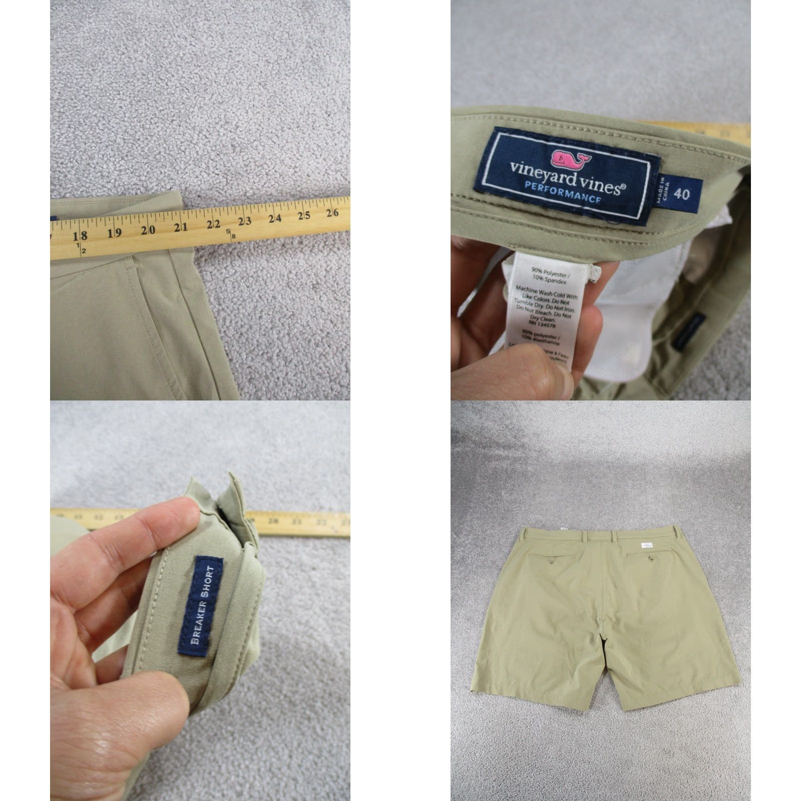 Vineyard Vines VINEYARD VINES Breaker Shorts Mens 40 Beige Lightweight Performance Chino Size US 40 / EU 56 - 8 Thumbnail