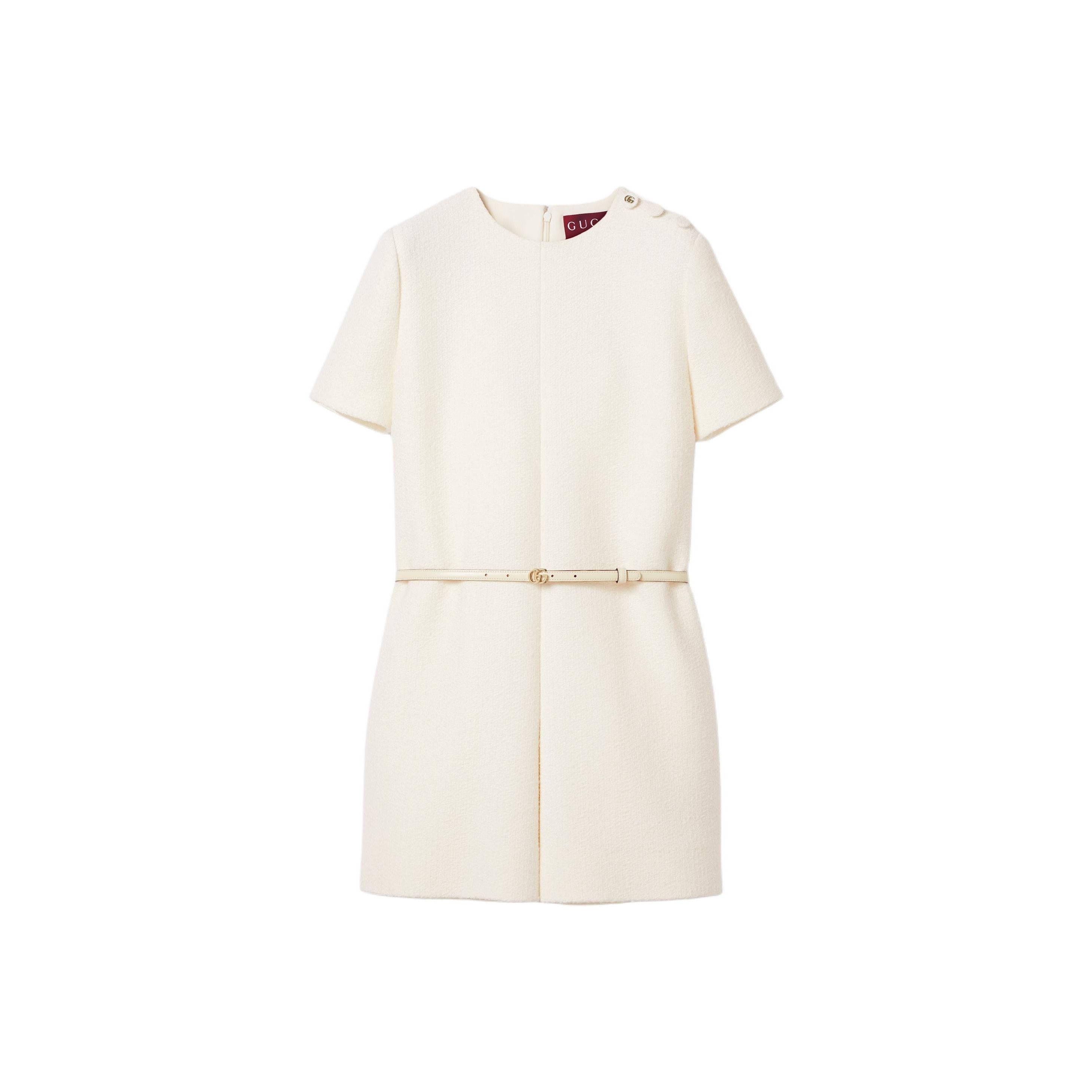 Gucci Gucci Ivory Wool Belted Jumpsuit Size 38 Size 26" / US 2 / IT 38 - 1 Thumbnail