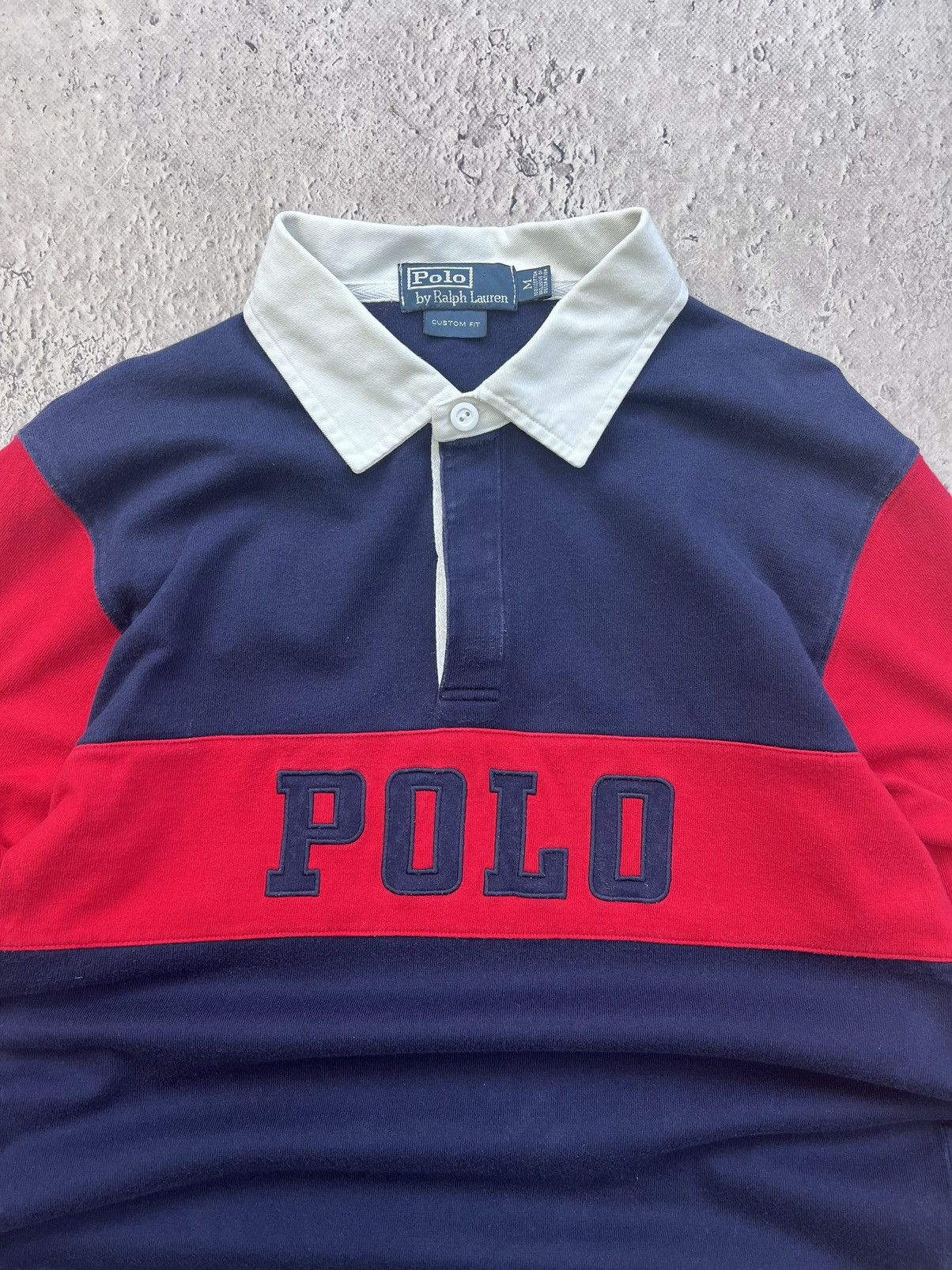 Polo Ralph Lauren Vintage Polo Ralph Lauren Rugby Striped BIG LOGO LONGSLEEVE Size US M / EU 48-50 / 2 - 3 Thumbnail