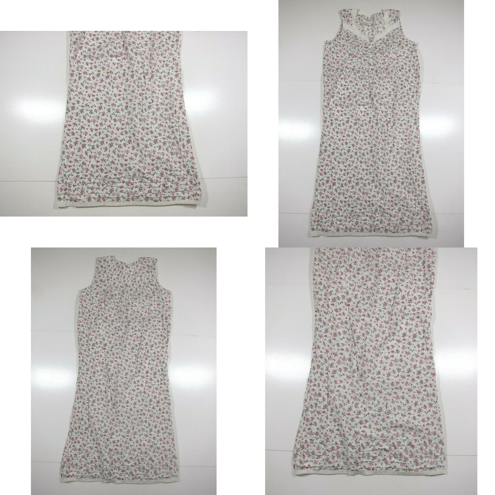 Jim Thompson Norm Thompson 100% Cotton Nightgown Dress Women Pink Floral Embroidered Sleeveless PS Nightgown Dress Pink Floral Embroidered Size S / US 4 / IT 40 - 8 Thumbnail