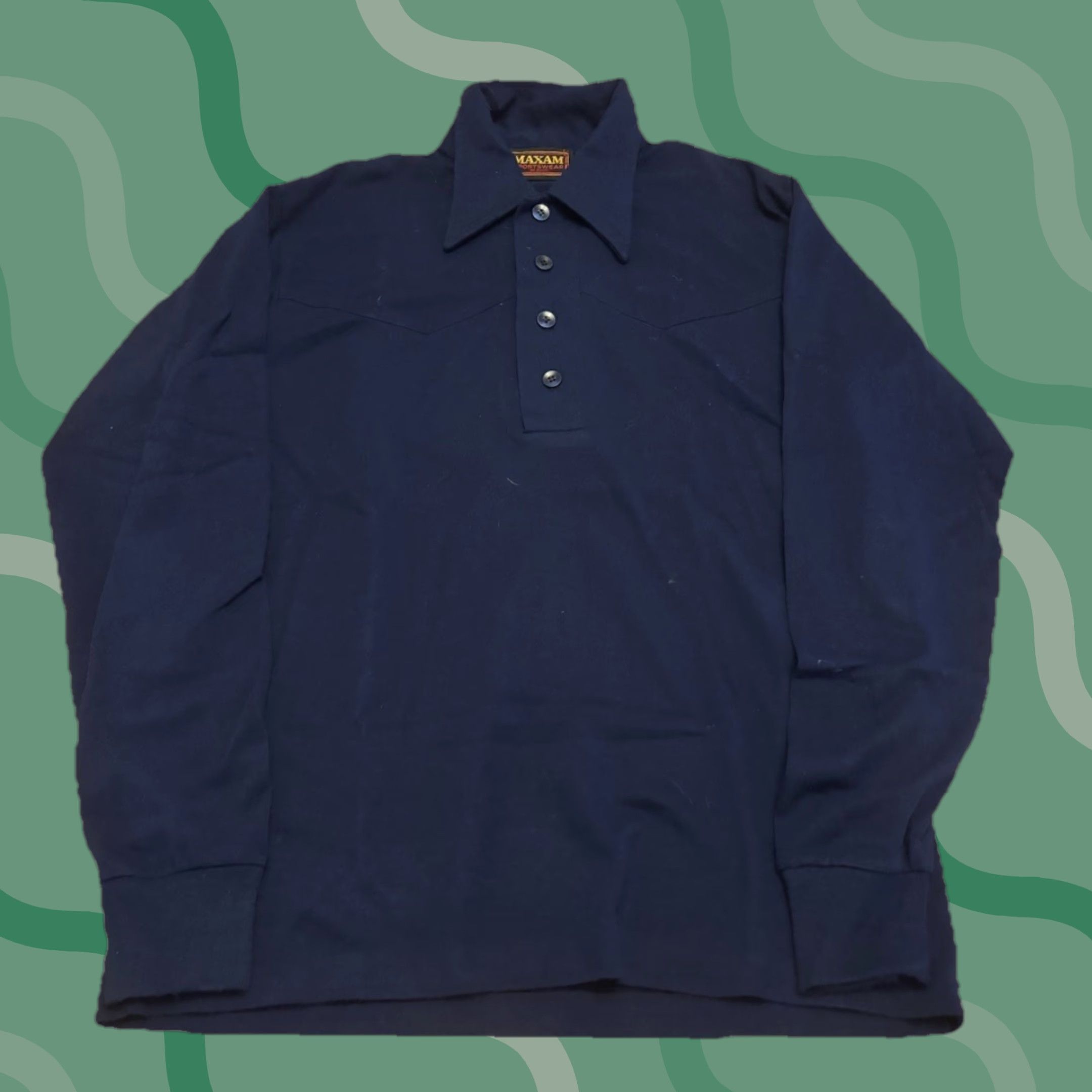 Vintage Vtg 70s Shirt Button Big Disco Collar Hippie Mens Medium E3 Size US M / EU 48-50 / 2 - 1 Thumbnail