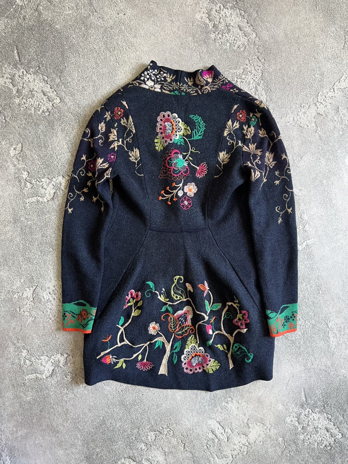 Designer IVKO Wool Floral Pattern Knitted Cardigan Snap Sweater Sz 36 Size XS / US 0-2 / IT 36-38 - 5 Thumbnail