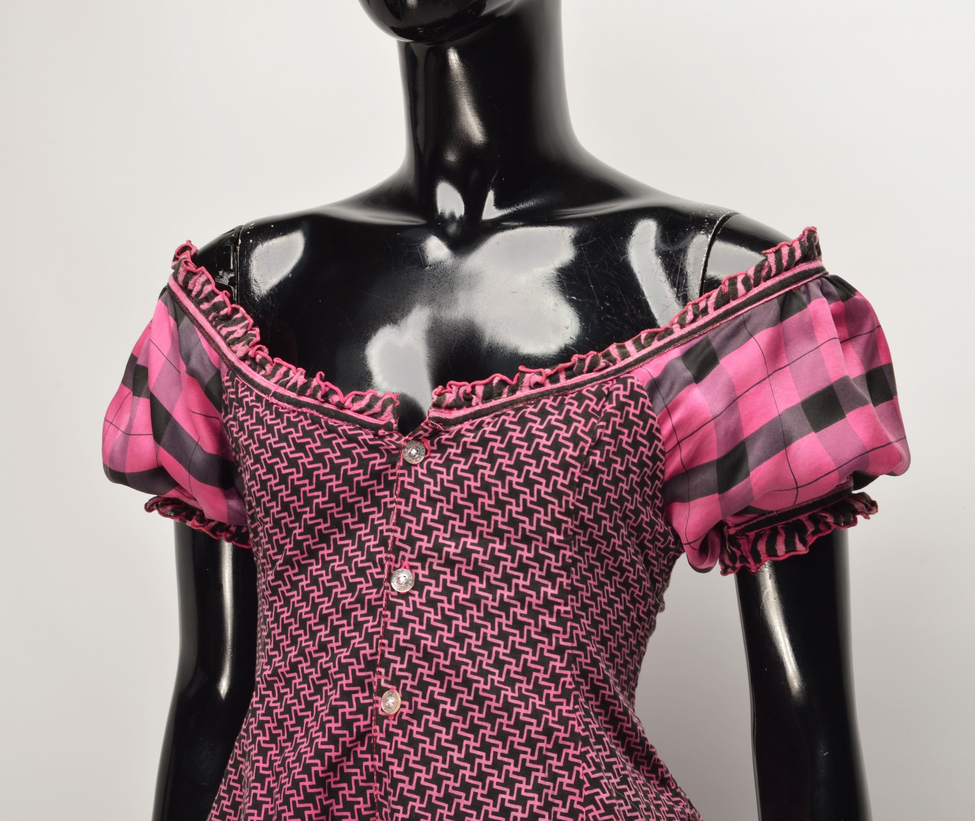 House Of The Gods Buddhist Punk Vintage Y2K Babydoll Coquette Mini Dress Size S / US 4 / IT 40 - 2 Thumbnail