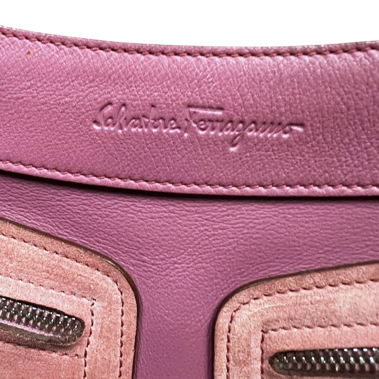 Salvatore Ferragamo Salvatore Ferragamo Gancini Pink Leather Suede Purse Size ONE SIZE - 7 Thumbnail