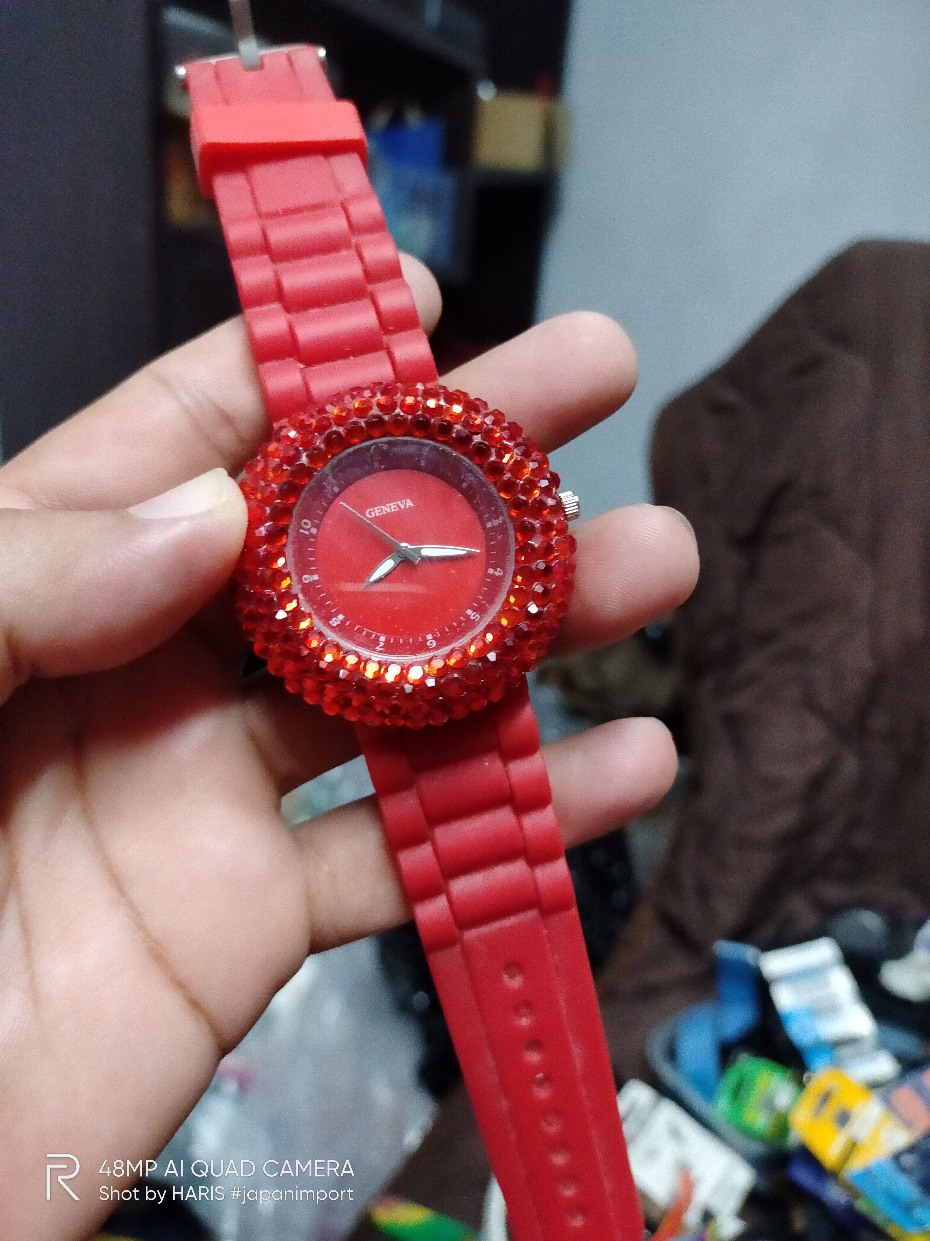 image of Vintage Hot Red Dragon By Geneva Watch Japan Made, Women's