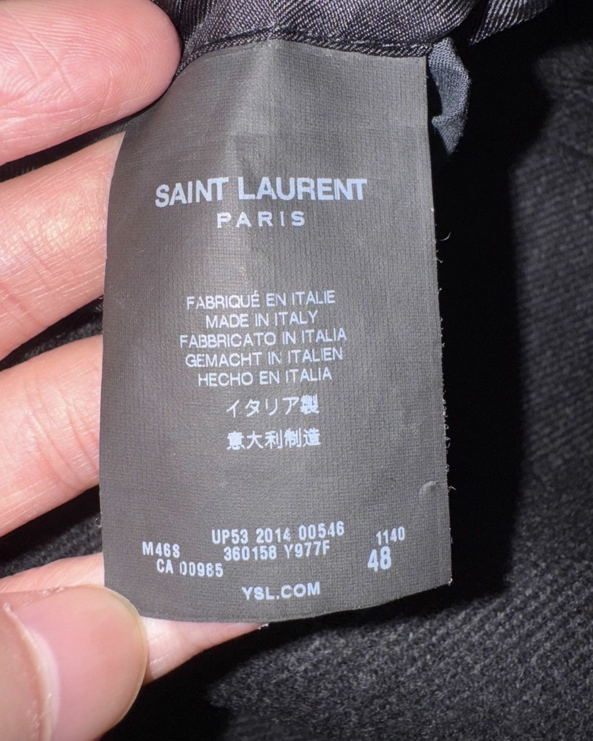 Saint Laurent Paris SLP Runway Wool Three-Button Velvet Notch Lapel Overcoat Size US M / EU 48-50 / 2 - 7 Thumbnail