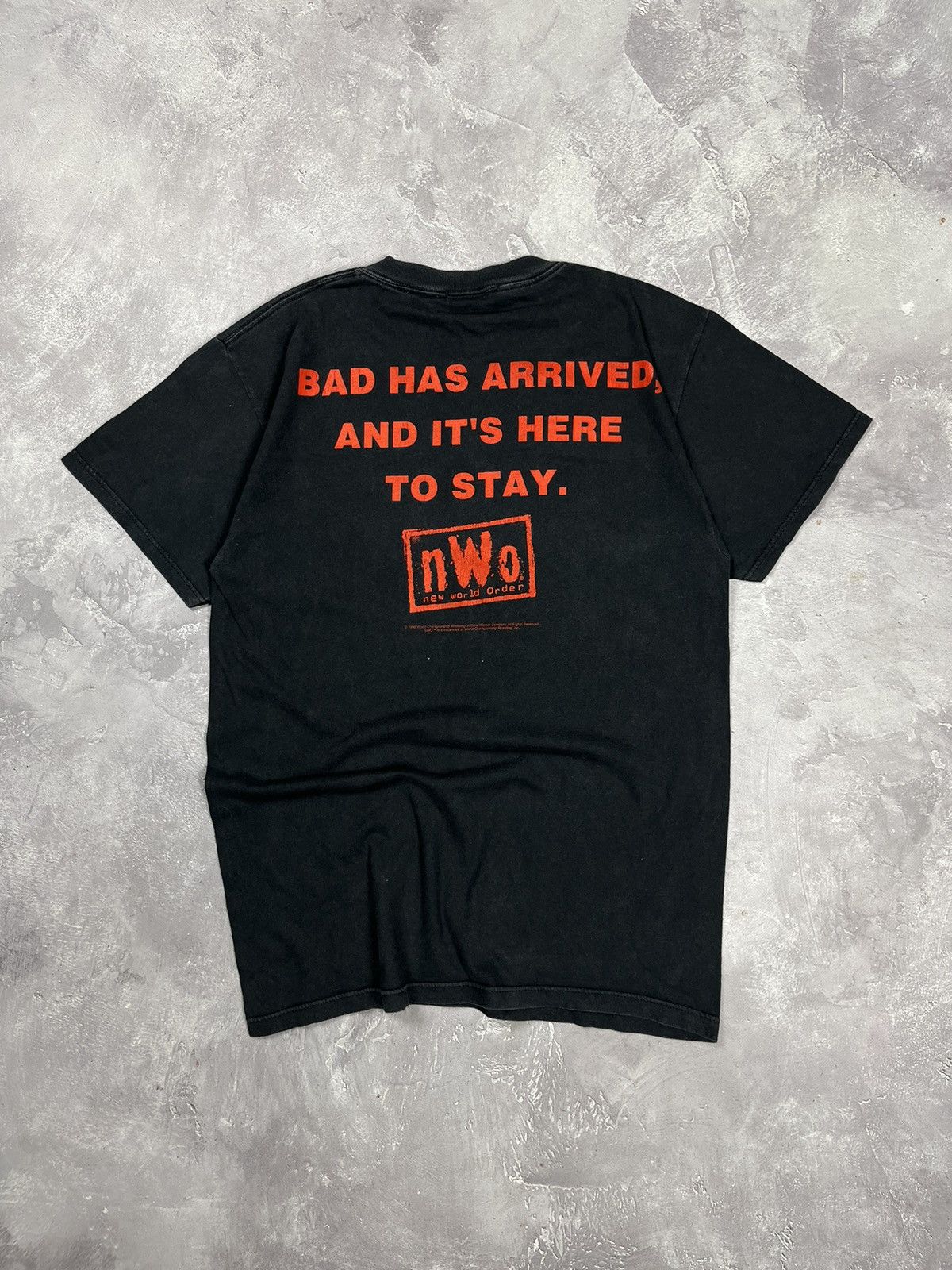Vintage Vintage 90s NWO New World Order 1998 Wrrstling Faded Tee Size US L / EU 52-54 / 3 - 2 Thumbnail