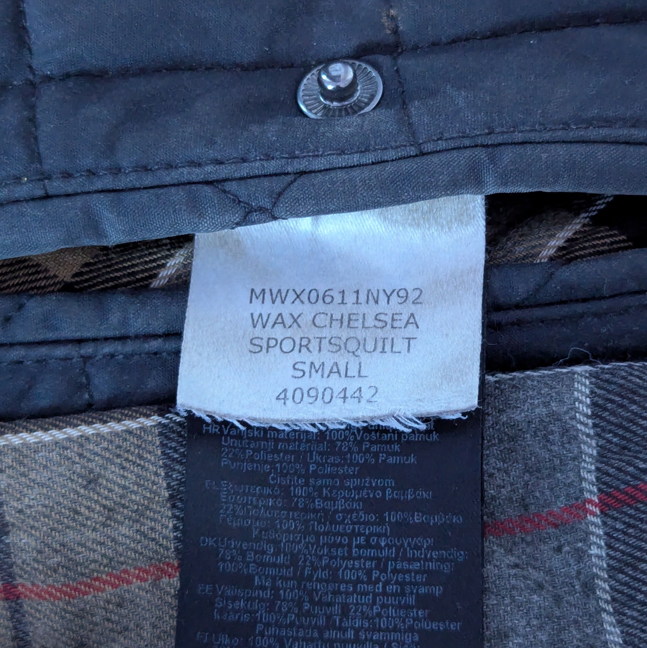 Barbour Barbour Wax Chelsea Sportsquilt Jacket Size S Waxed Cotton Size US S / EU 44-46 / 1 - 17 Thumbnail
