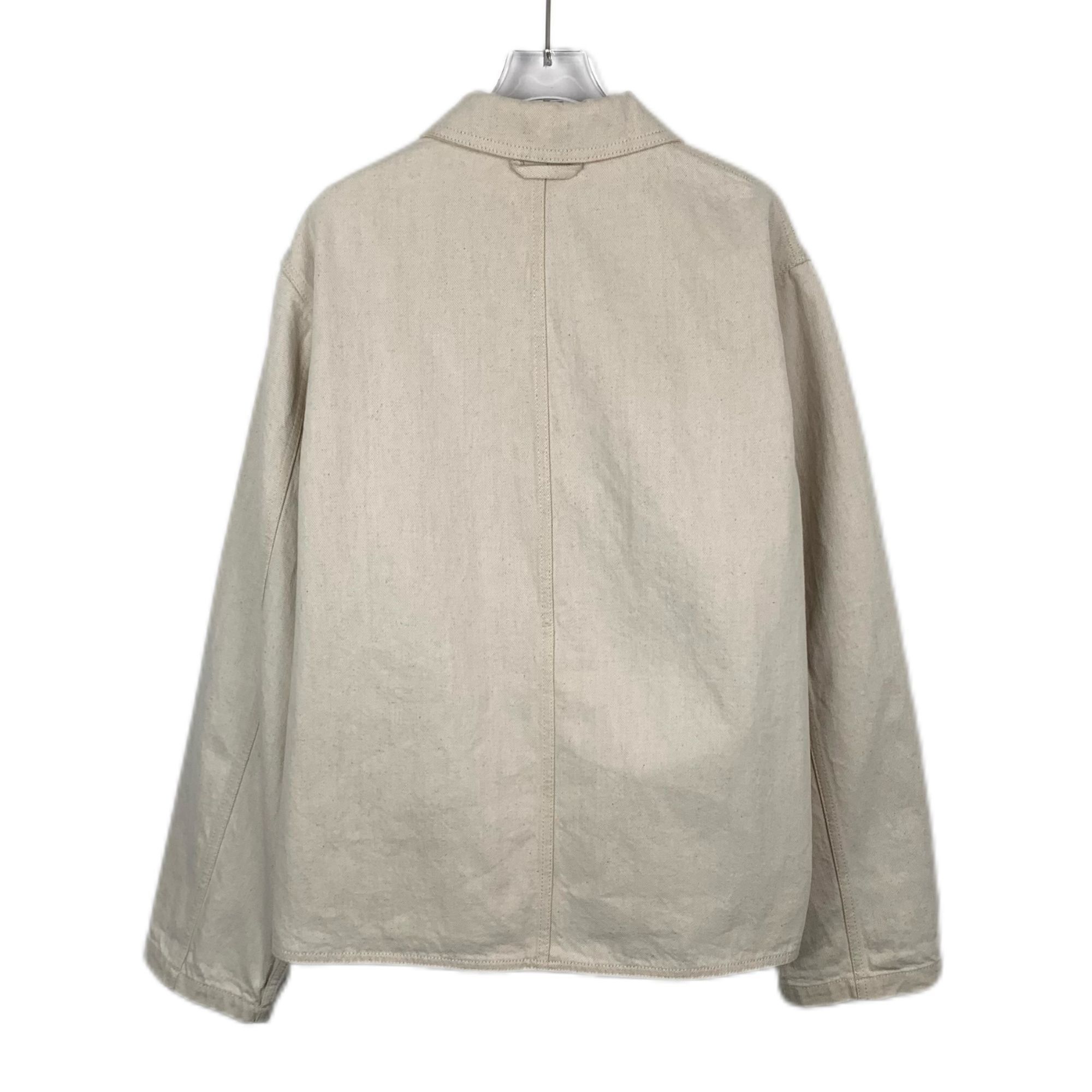 Loewe J9214 Loewe Beige Cotton-Linen Blend Jacket With Embossed Le Size US M / EU 48-50 / 2 - 2 Thumbnail