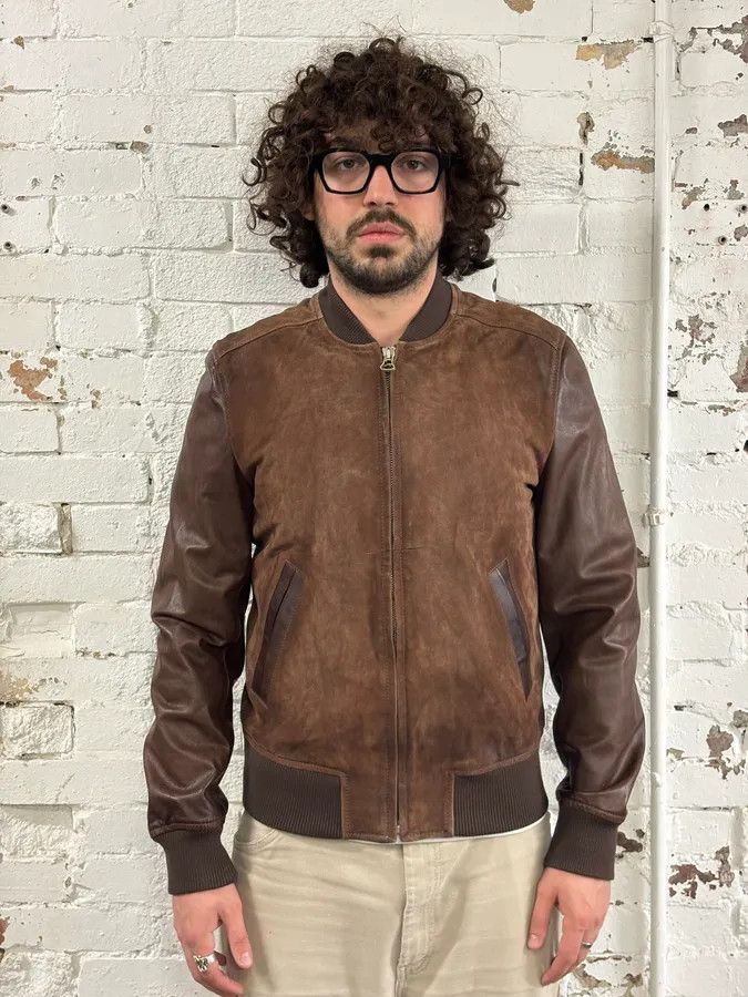 Pierre Balmain 2000s Pierre Balmain Brown Suede Bomber Jacket Size US M / EU 48-50 / 2 - 4 Thumbnail