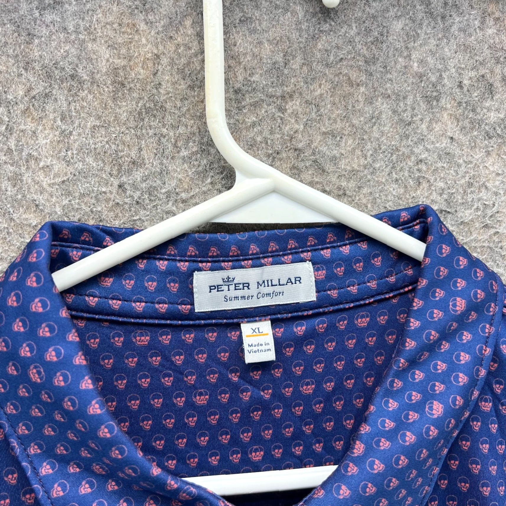 Peter Millar Peter Millar Polo Shirt Mens XL Blue Skull AOP Summer Comfort Performance Jersey Size US XL / EU 56 / 4 - 7 Thumbnail
