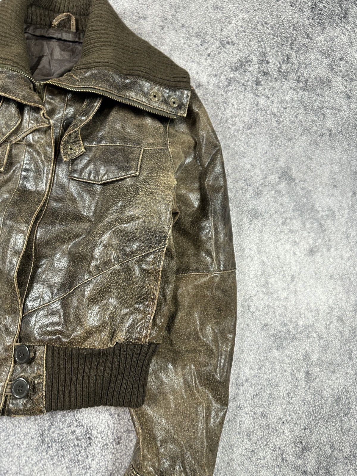 Vintage Y2k Vintage Leather Jacket Opium Avant Garden Rare VTg Pelle Size XL / US 12-14 / IT 48-50 - 5 Thumbnail