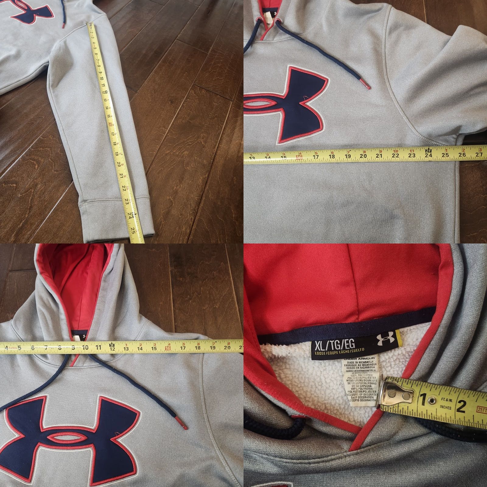 Under Armour Under Armour Storm Hoodie Mens XL Gray Pullover Fleece Pockets Hooded Size US XL / EU 56 / 4 - 9 Thumbnail