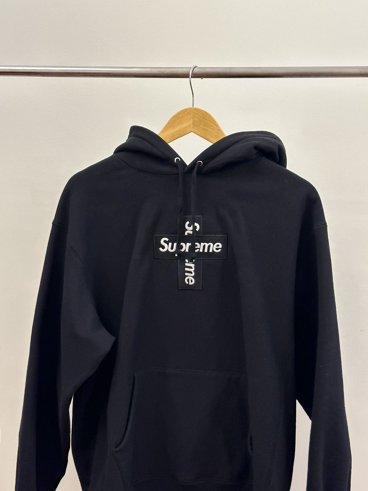 Supreme Cross Box Logo Hoodie Black | Grailed